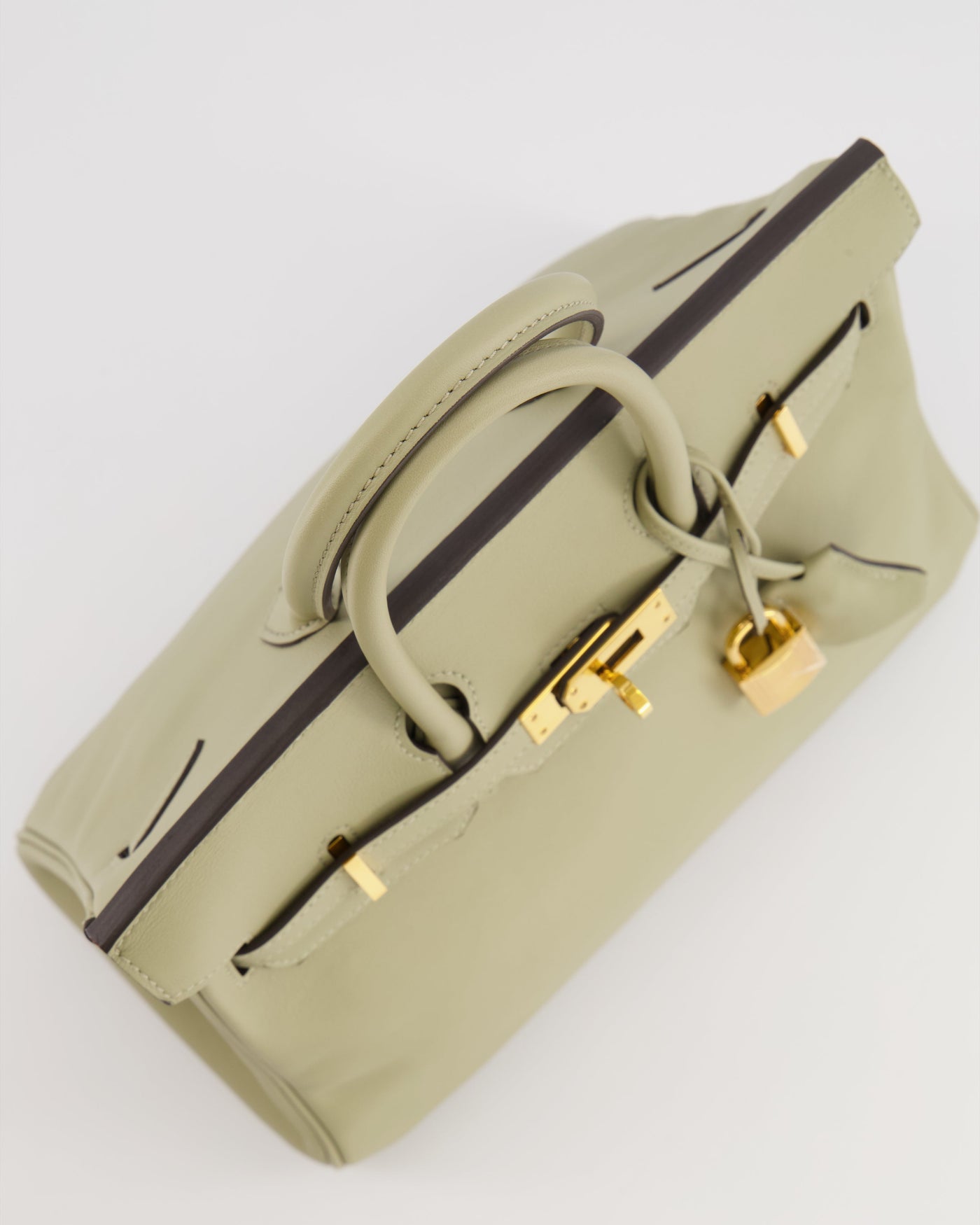 Hermes Birkin 25 Retourne Bag in Sauge Swift Leather with Gold Hardware - Product Image 16