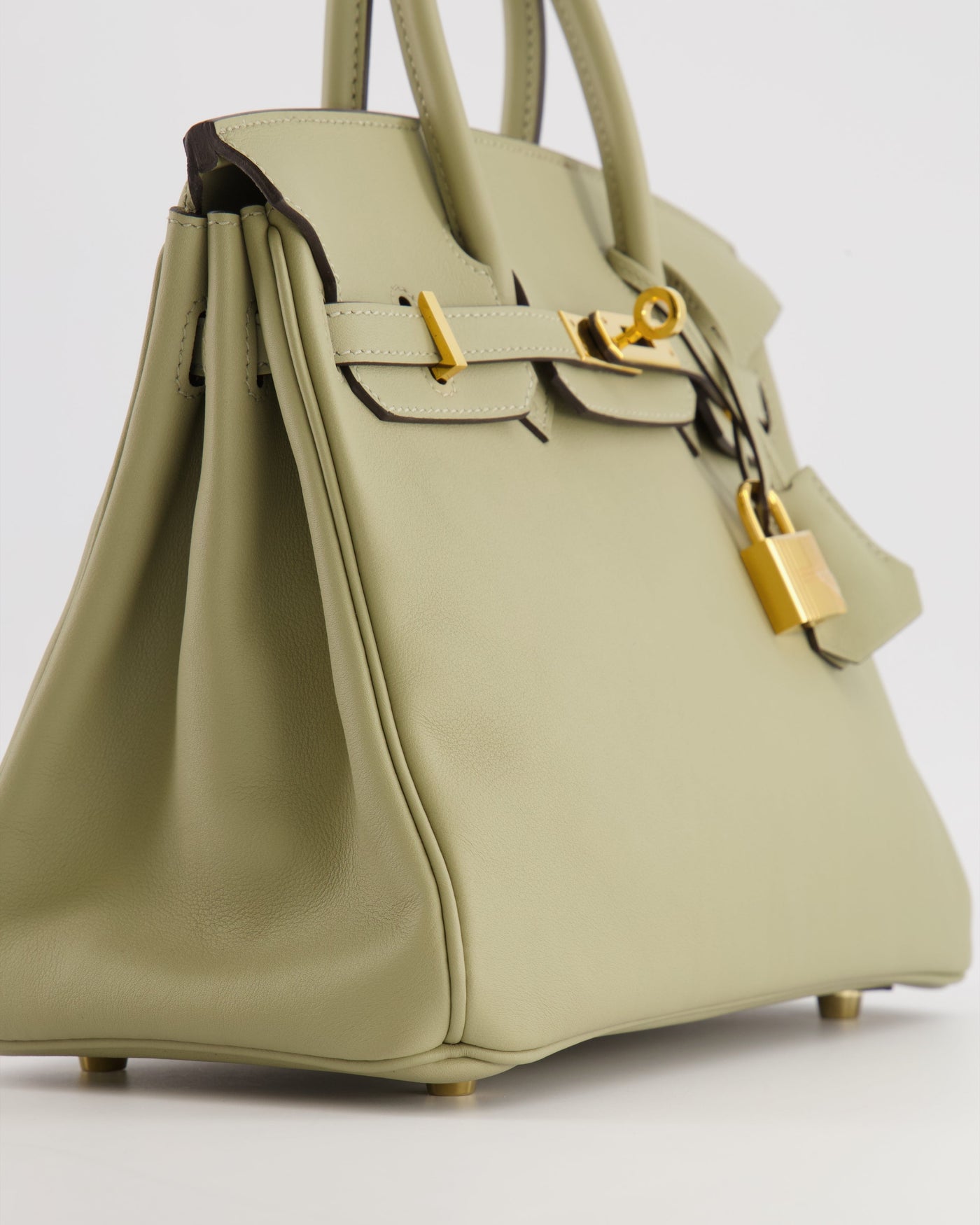 Hermes Birkin 25 Retourne Bag in Sauge Swift Leather with Gold Hardware - Product Image 12
