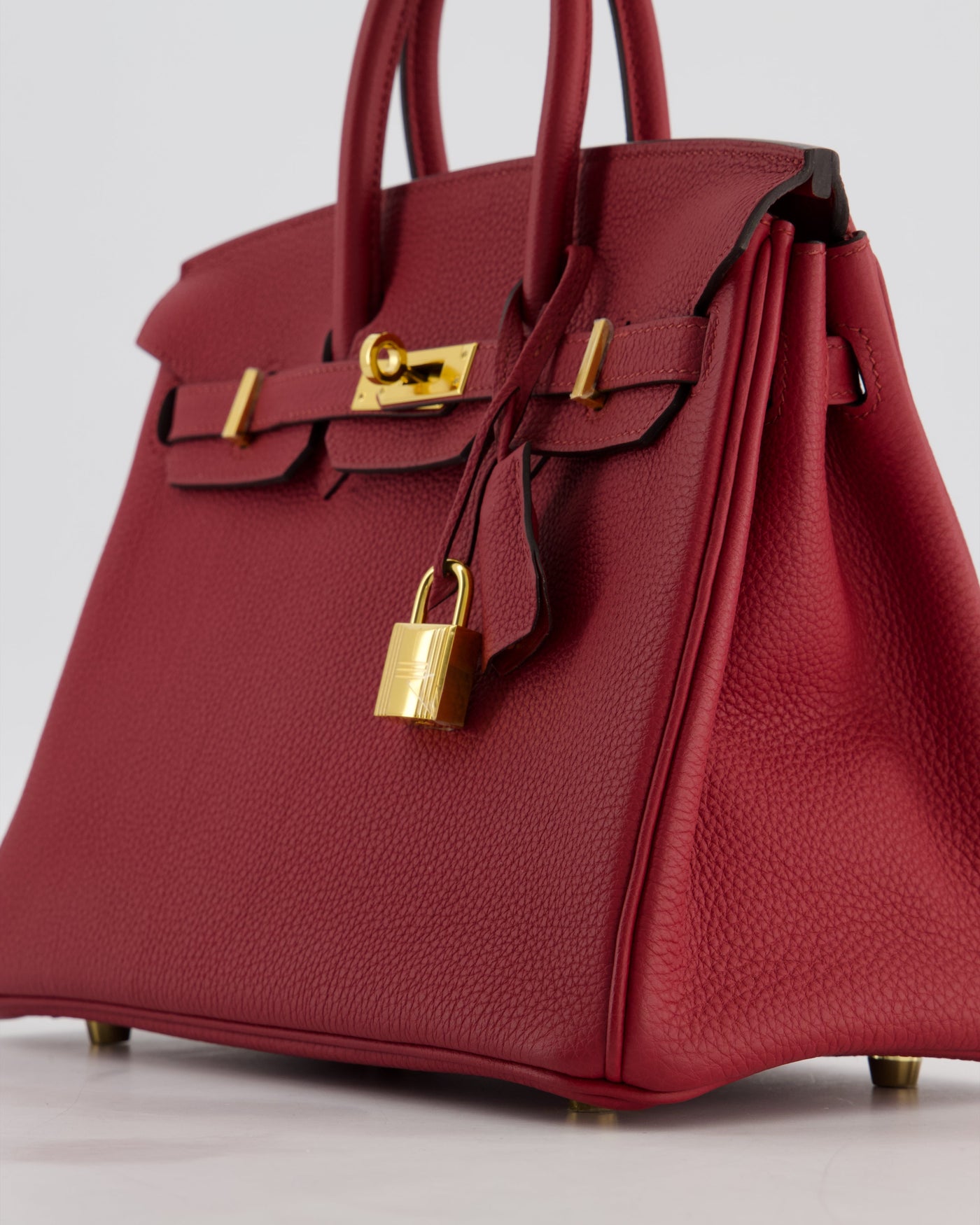 Hermes Birkin 25 Retourne Bag in Rouge Grenat Togo Leather with Gold Hardware - Product Image 13