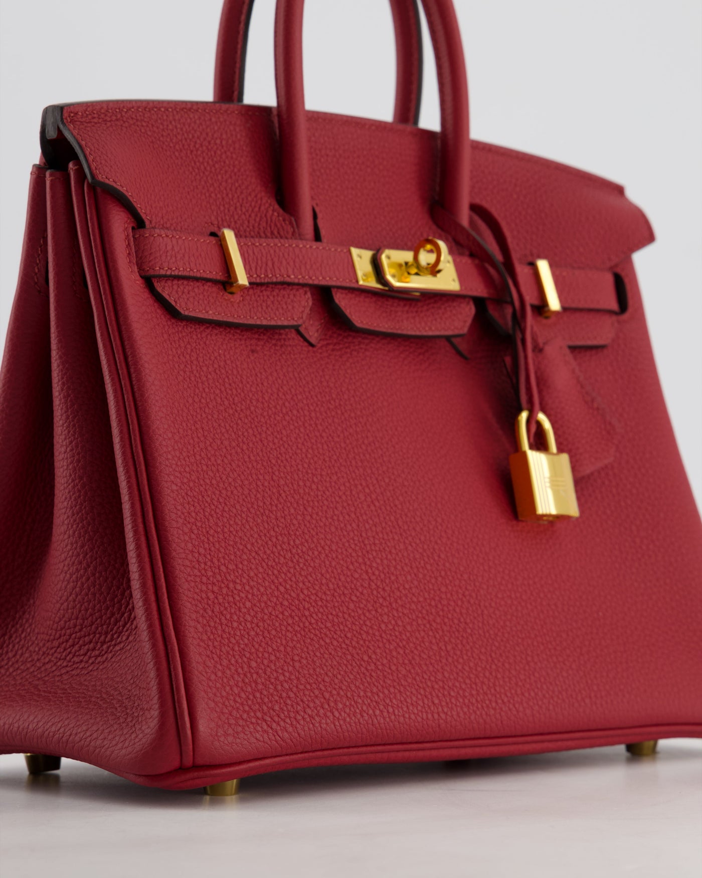 Hermes Birkin 25 Retourne Bag in Rouge Grenat Togo Leather with Gold Hardware - Product Image 12