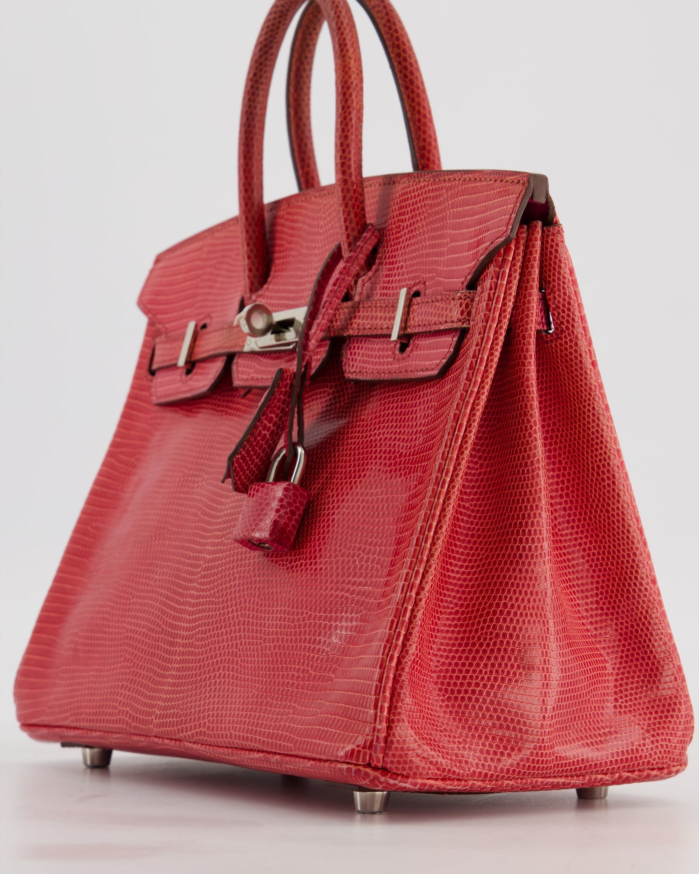 *HOT* Hermes Birkin 25 Verso Retourne Bag in Bougainvillea Lizard Niloticus Leather, Rose Shocking Interior with Palladium Hardware - Product Image 11