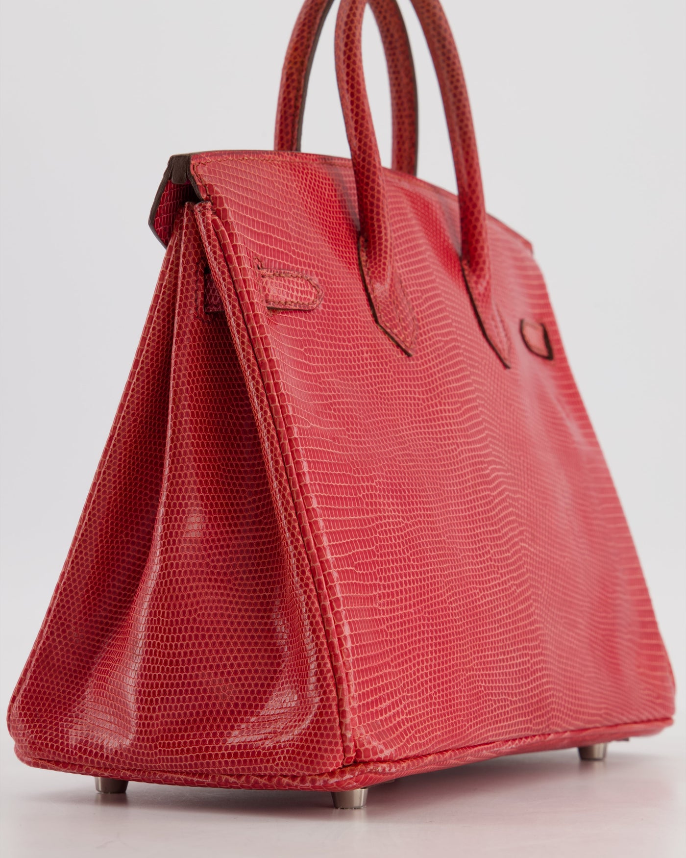*HOT* Hermes Birkin 25 Verso Retourne Bag in Bougainvillea Lizard Niloticus Leather, Rose Shocking Interior with Palladium Hardware - Product Image 13