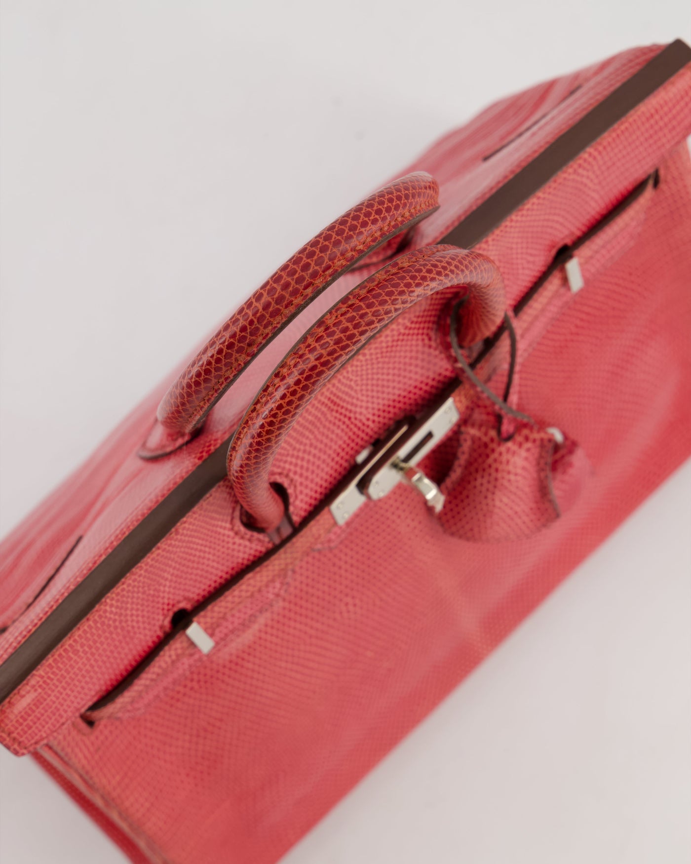 *HOT* Hermes Birkin 25 Verso Retourne Bag in Bougainvillea Lizard Niloticus Leather, Rose Shocking Interior with Palladium Hardware - Product Image 15