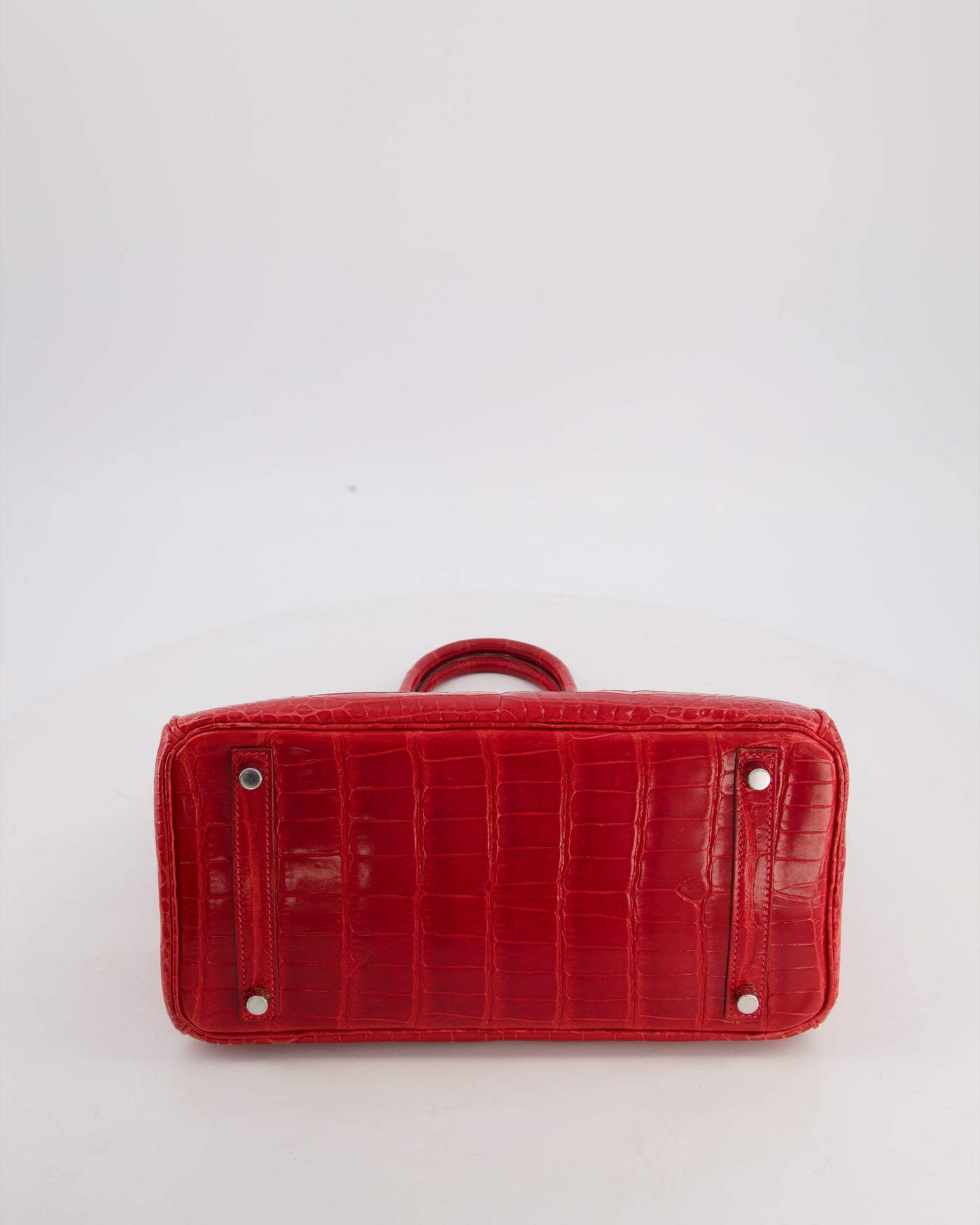 Hermes Birkin 30 Retourne Bag in Braise Shiny Porosus Crocodile Leather with Palladium Hardware - Product Image 16