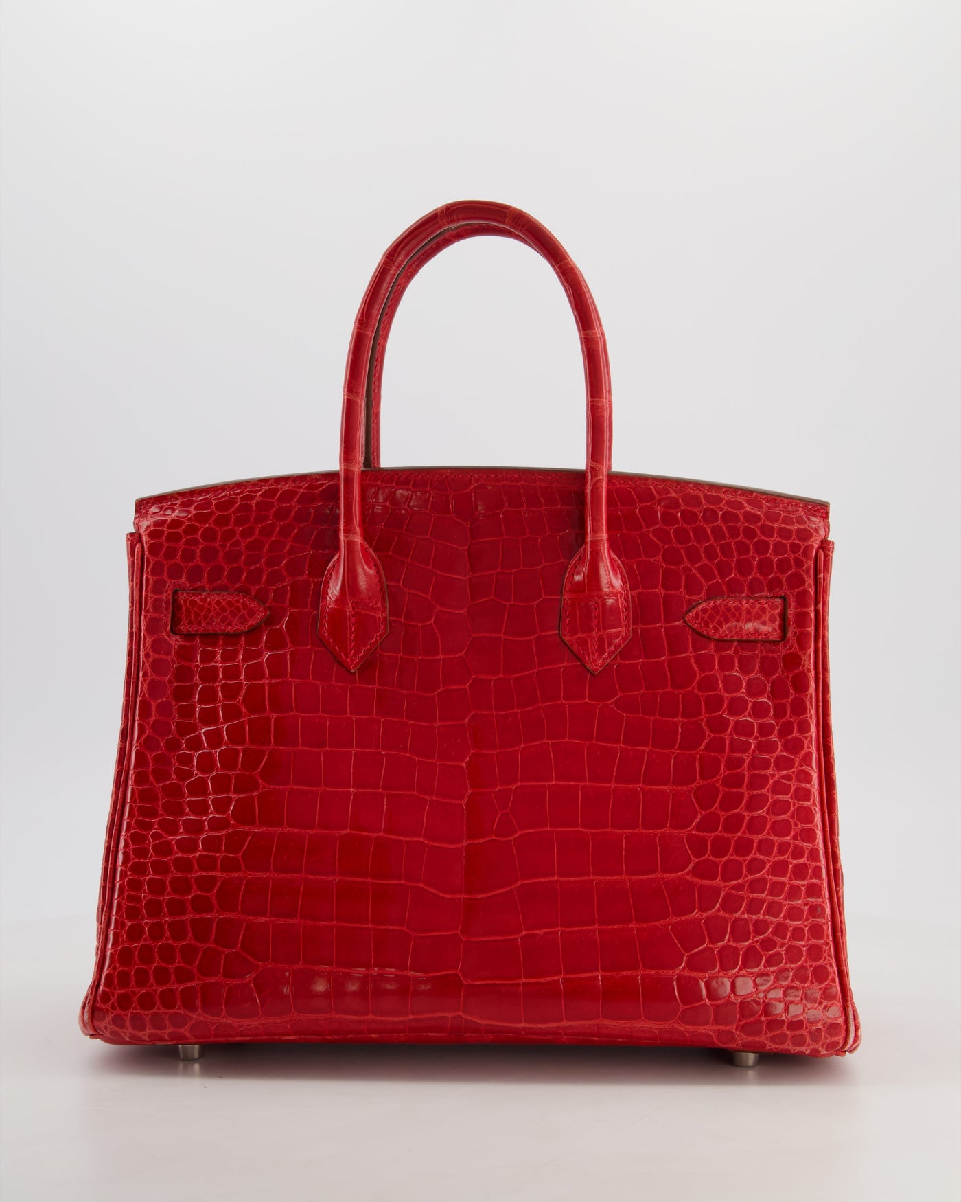 Hermes Birkin 30 Retourne Bag in Braise Shiny Porosus Crocodile Leather with Palladium Hardware - Product Image 5