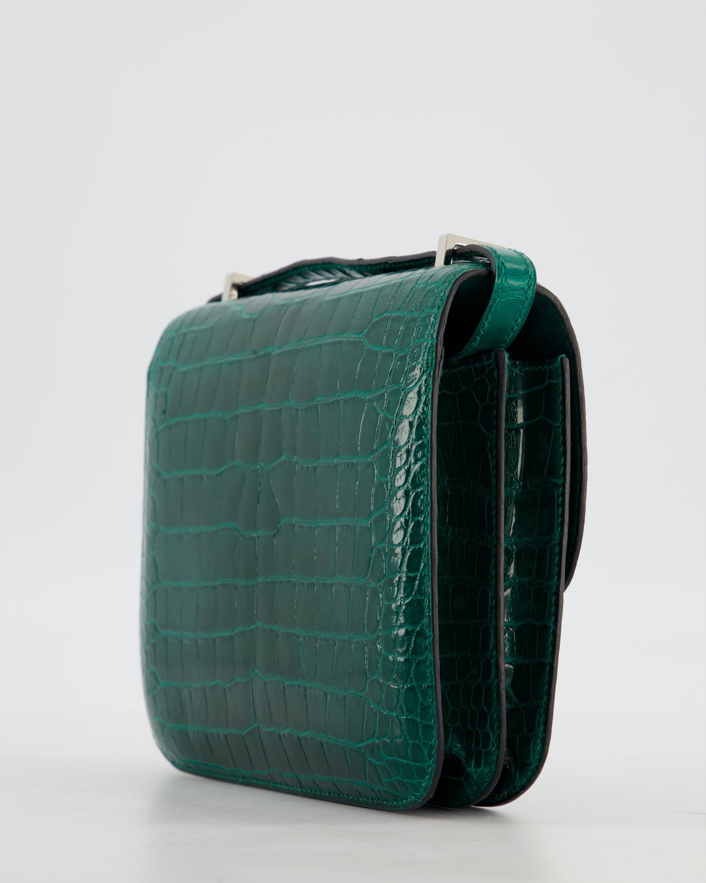 *HOT* Hermes Constance 18 Bag in Vert Bosphore Crocodile Porosus with Palladium Hardware - Product Image 11