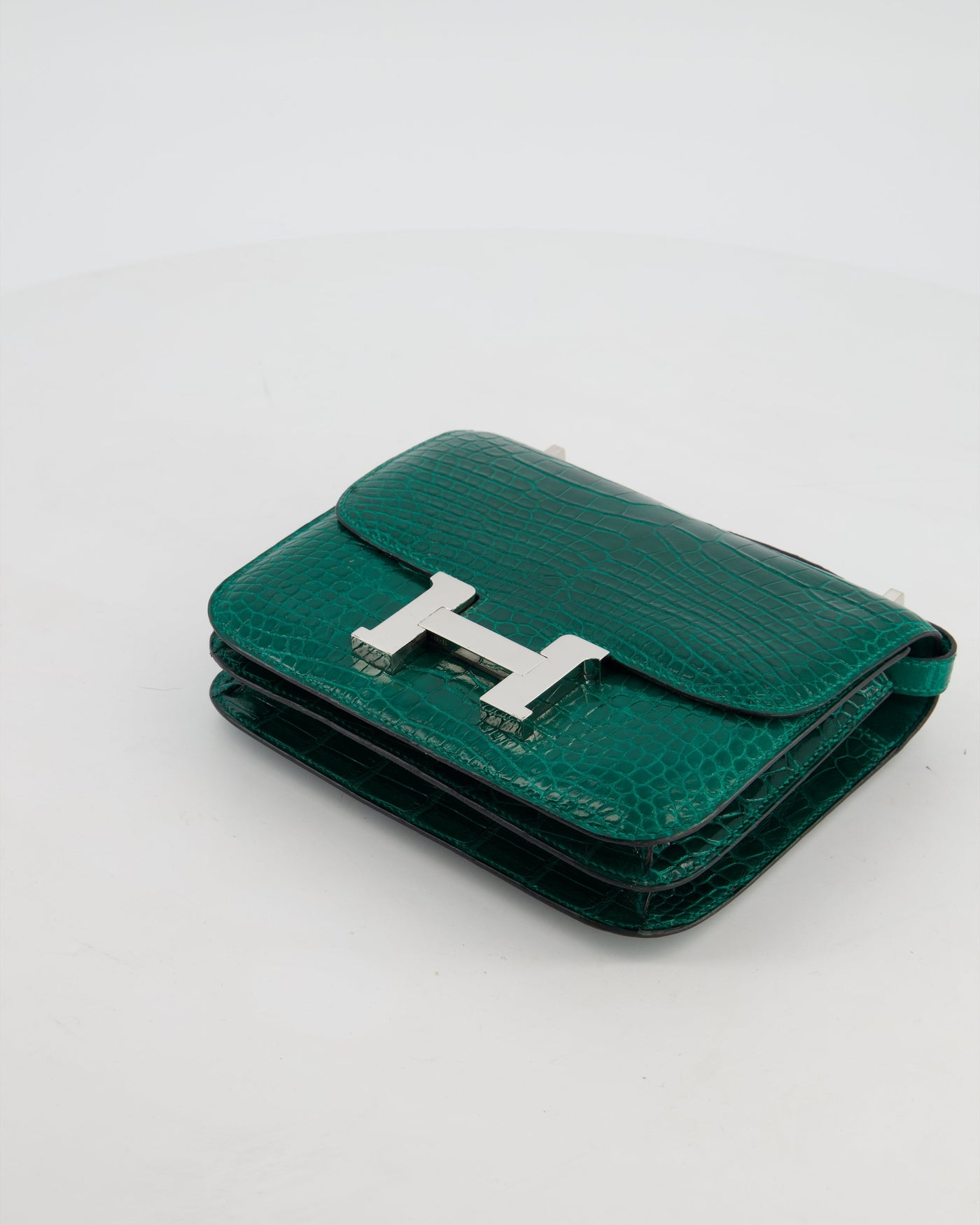 *HOT* Hermes Constance 18 Bag in Vert Bosphore Crocodile Porosus with Palladium Hardware - Product Image 16