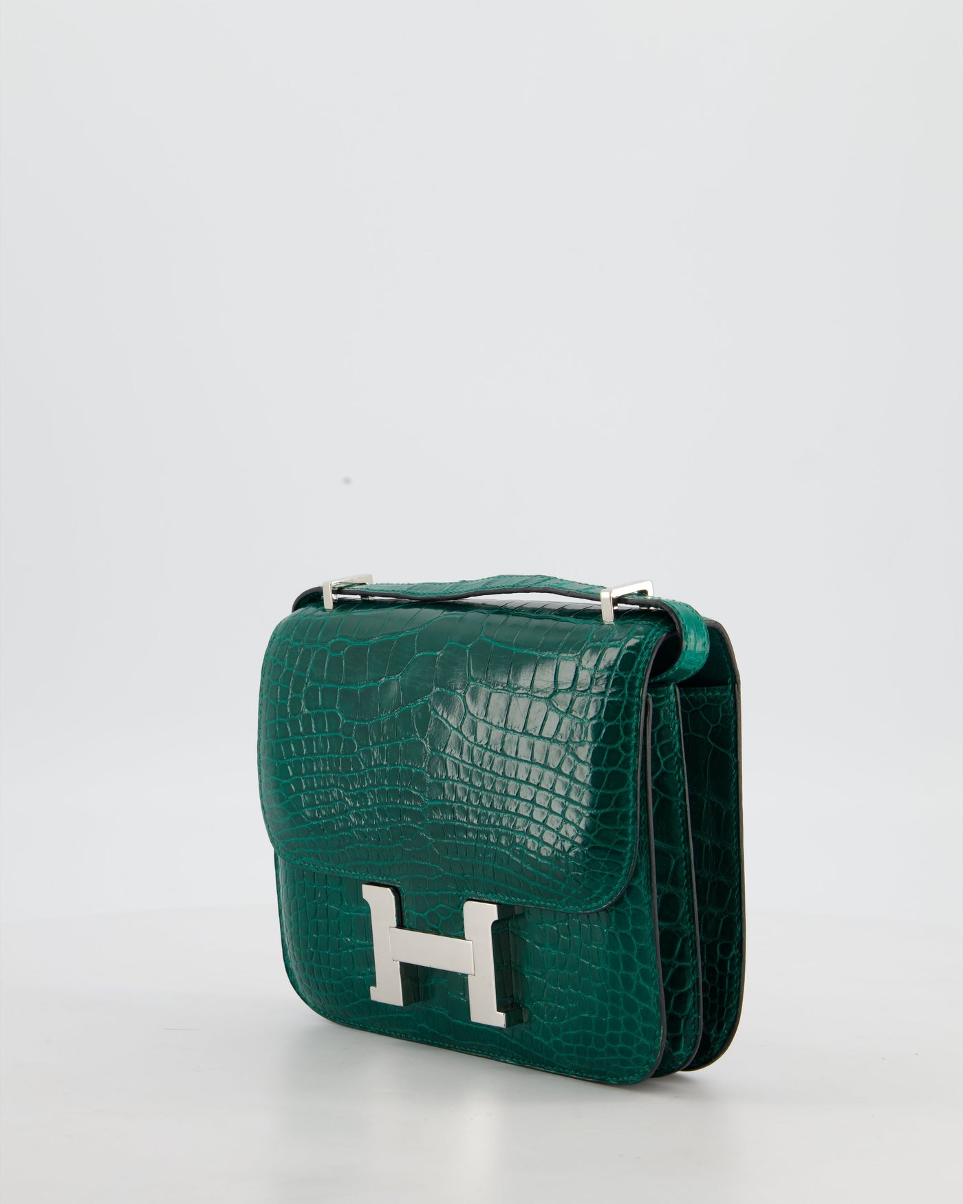 *HOT* Hermes Constance 18 Bag in Vert Bosphore Crocodile Porosus with Palladium Hardware - Product Image 8