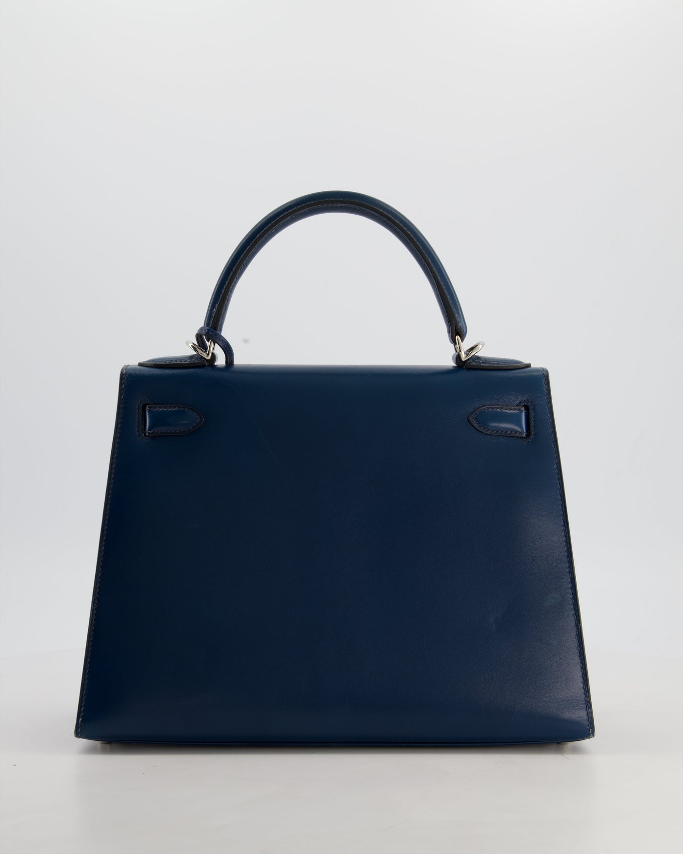 *VERY RARE* Hermes Kelly 28 Sellier Bag in Bleu De Prusse Box Calf Leather with Guilloche Palladium Hardware - Product Image 8