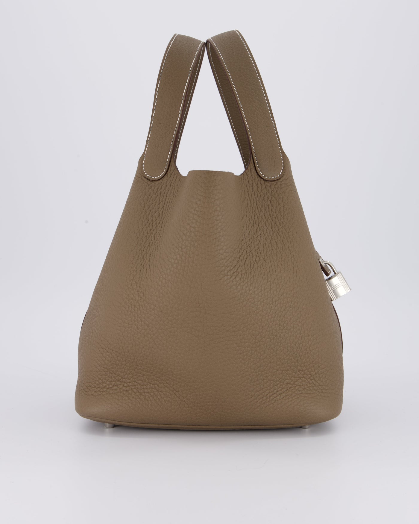 Hermes Picotin 22 Lock Bag in Etoupe Clemence Leather with Palladium Hardware - Product Image 3