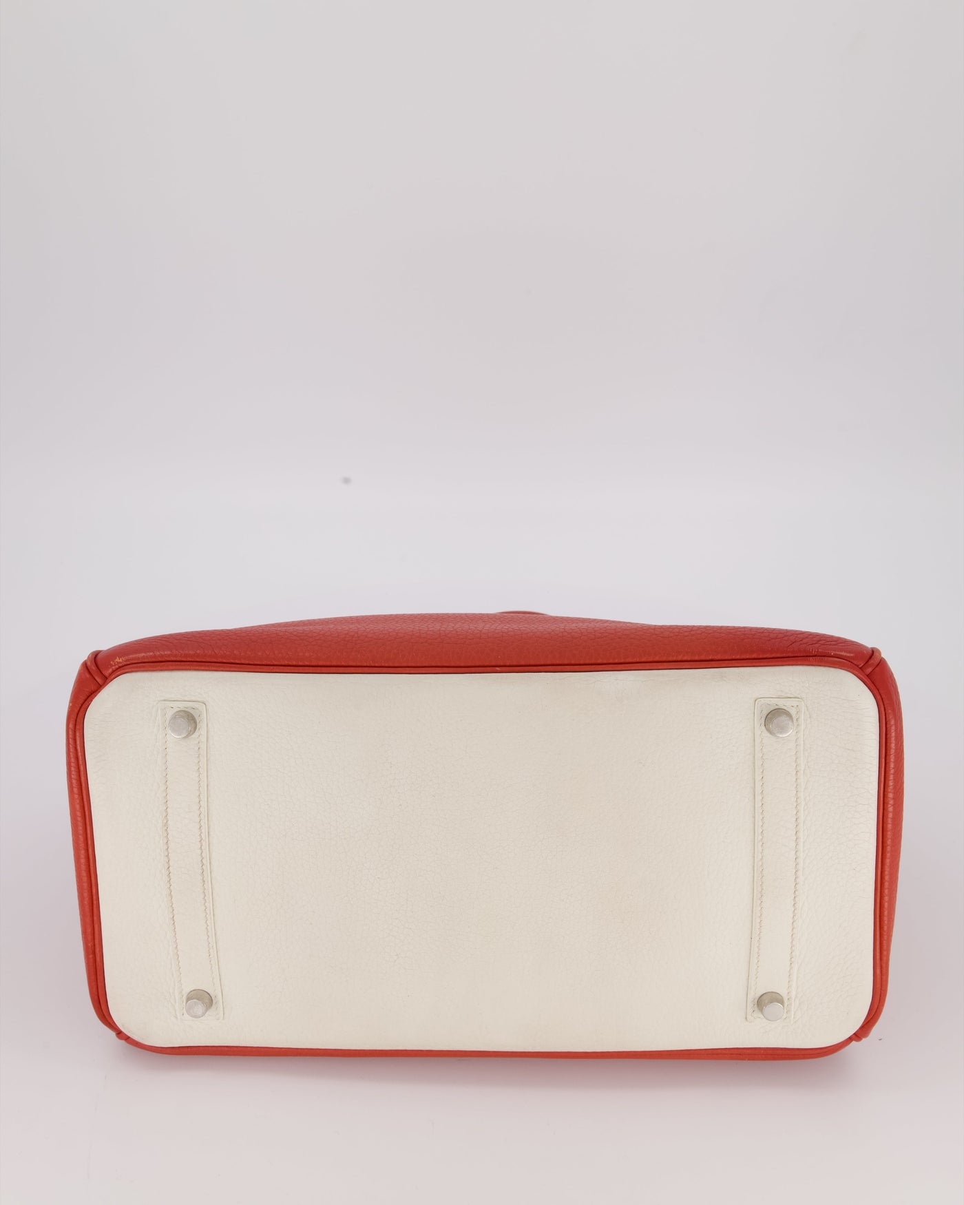 Hermes Birkin 35 Bag in Sanguine and Blanc Clemence Leather with Palladium Hardware - Product Image 19