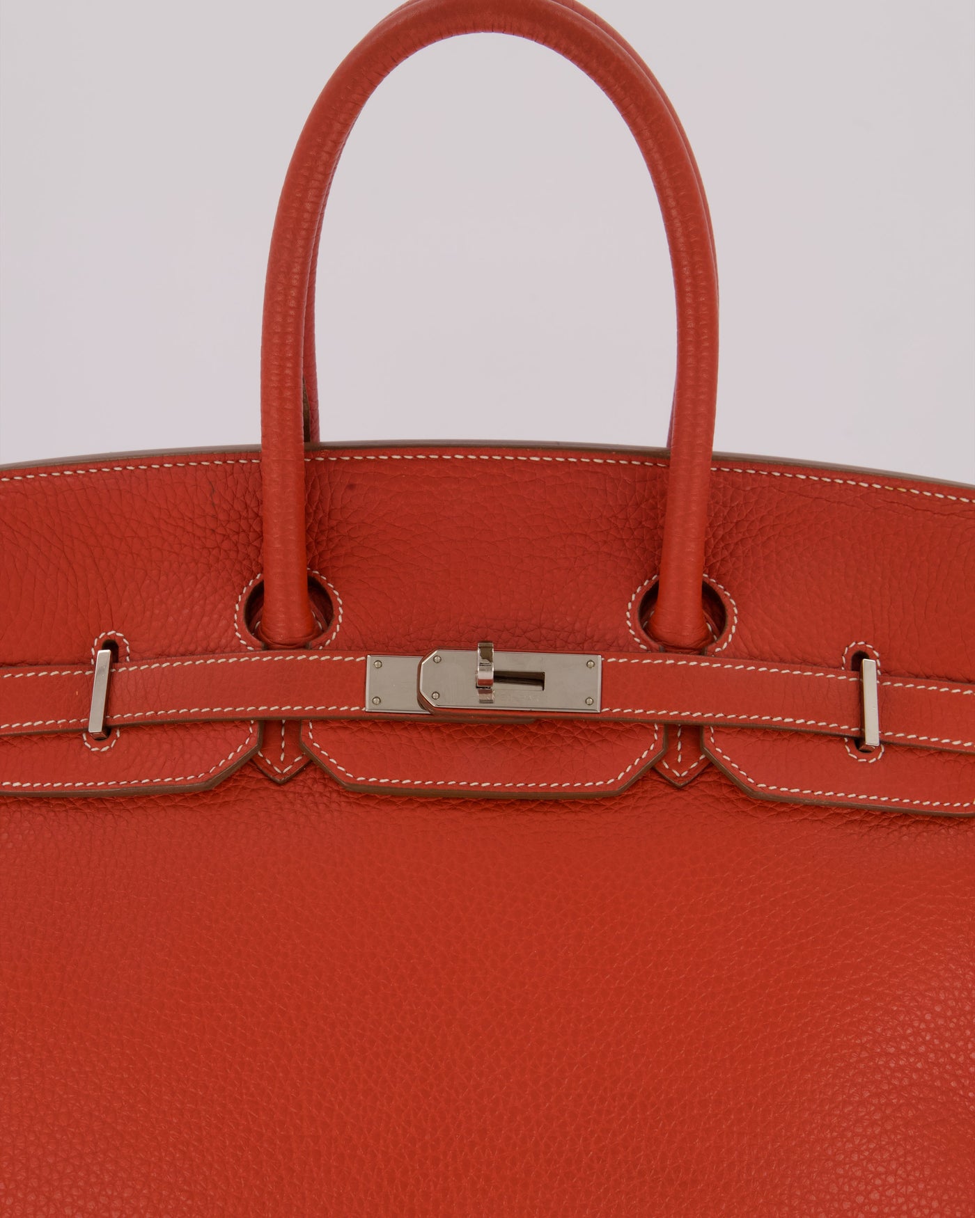 Hermes Birkin 35 Bag in Sanguine and Blanc Clemence Leather with Palladium Hardware - Product Image 14