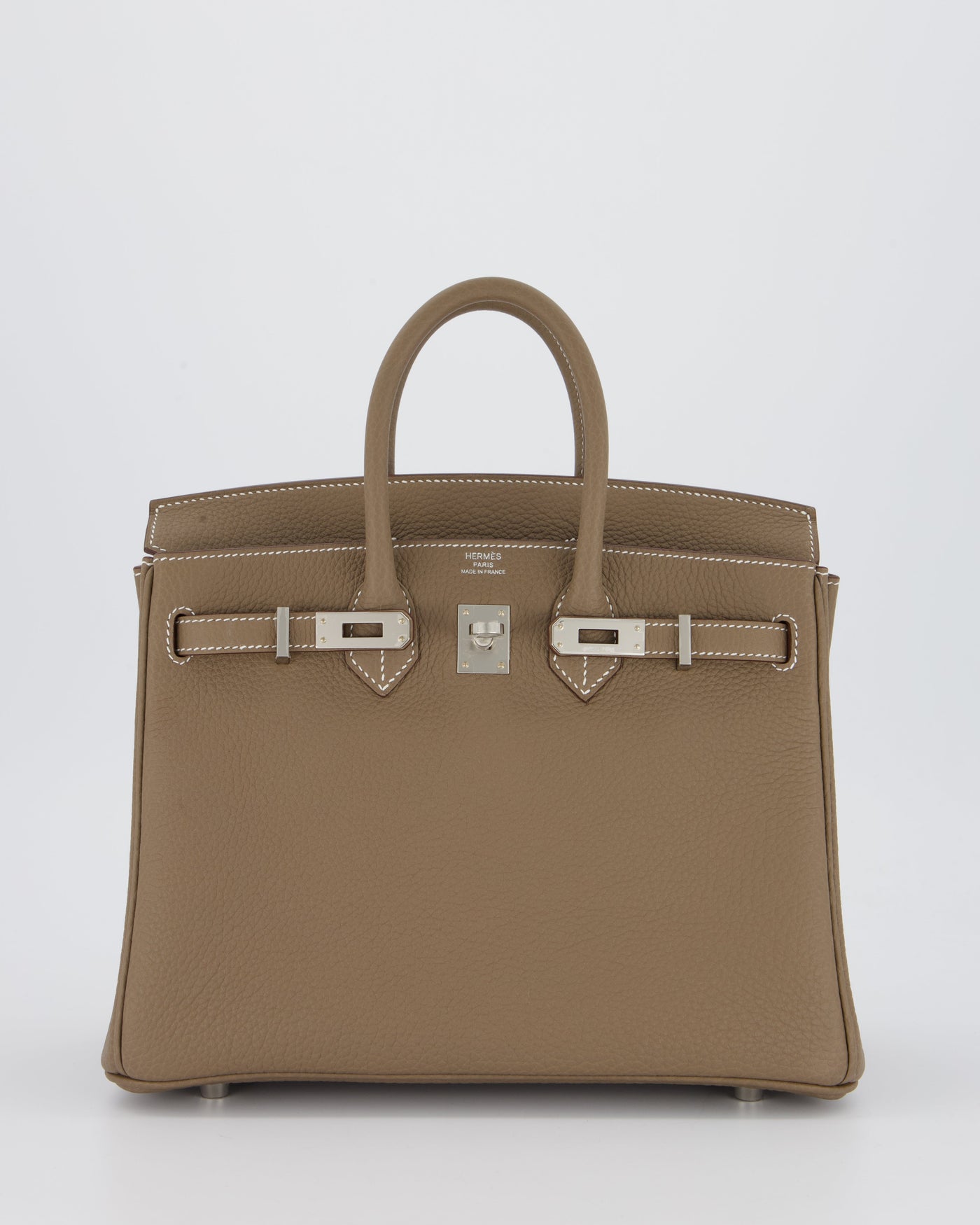 Hermes Birkin 25 Retourne Bag in Etoupe Togo Leather with Palladium Hardware - Product Image 3