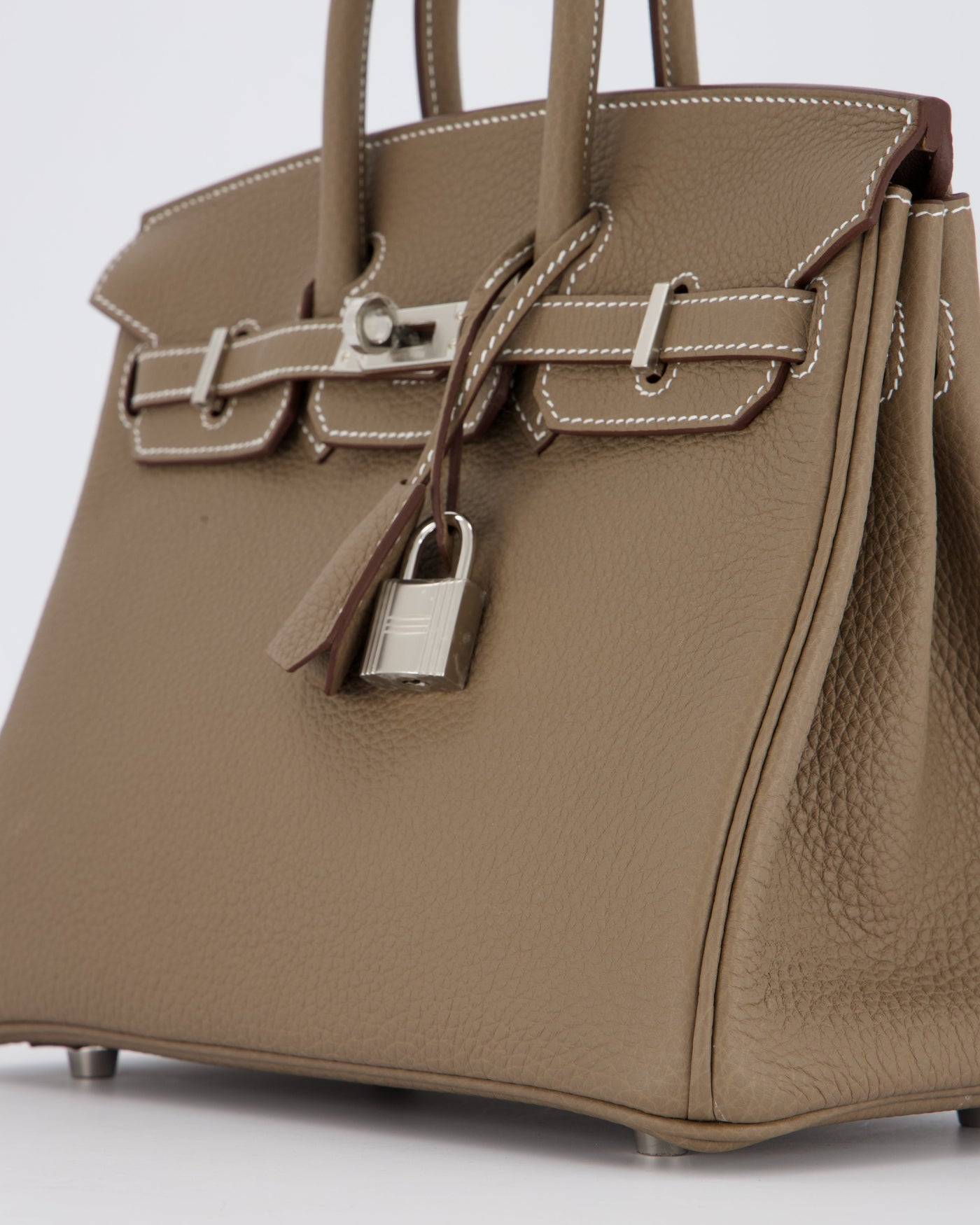 Hermes Birkin 25 Retourne Bag in Etoupe Togo Leather with Palladium Hardware - Product Image 13