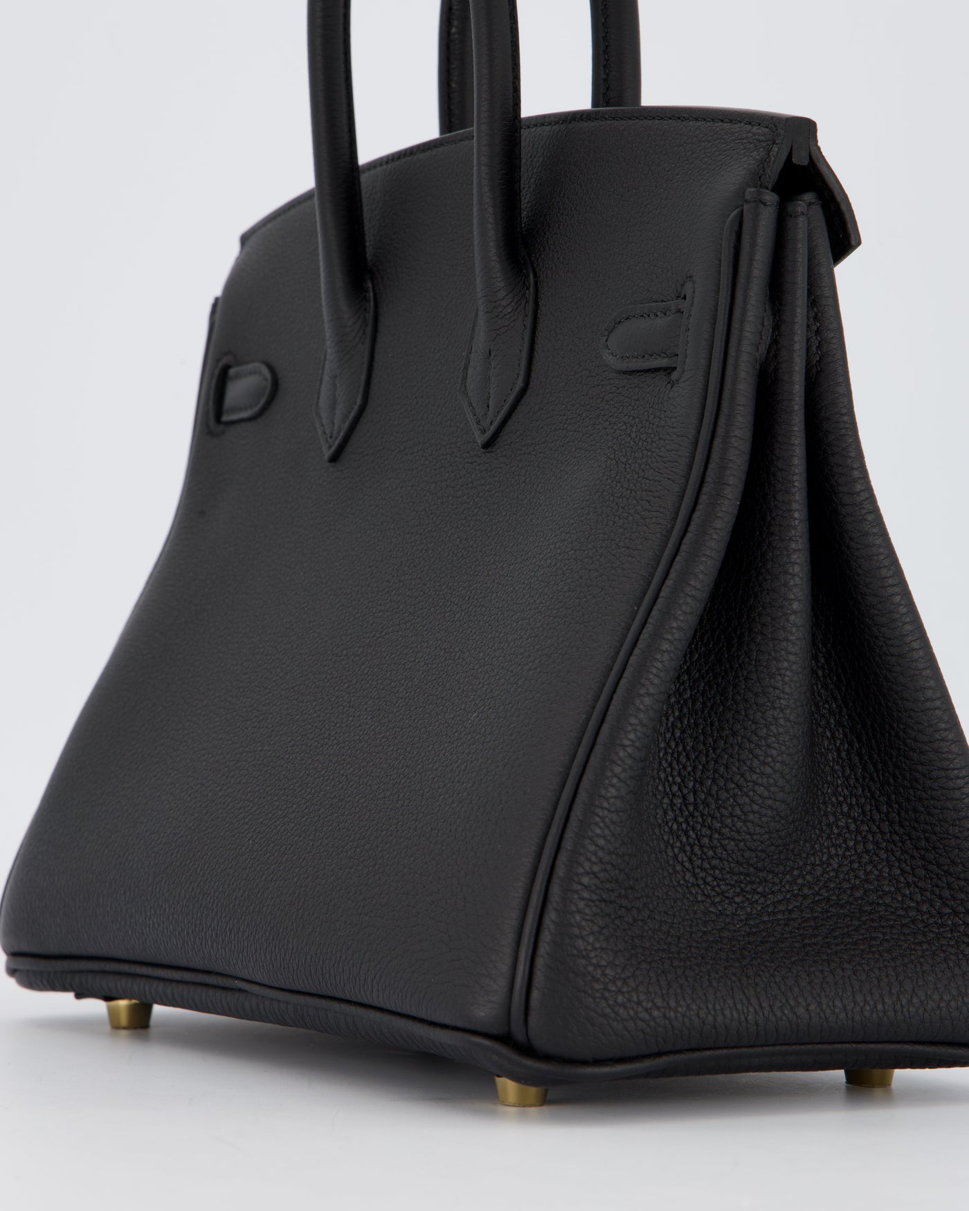 *SUPER RARE* Hermes Birkin 25 Retourne Bag in Noir Togo Leather with Permabrass Hardware - Product Image 12