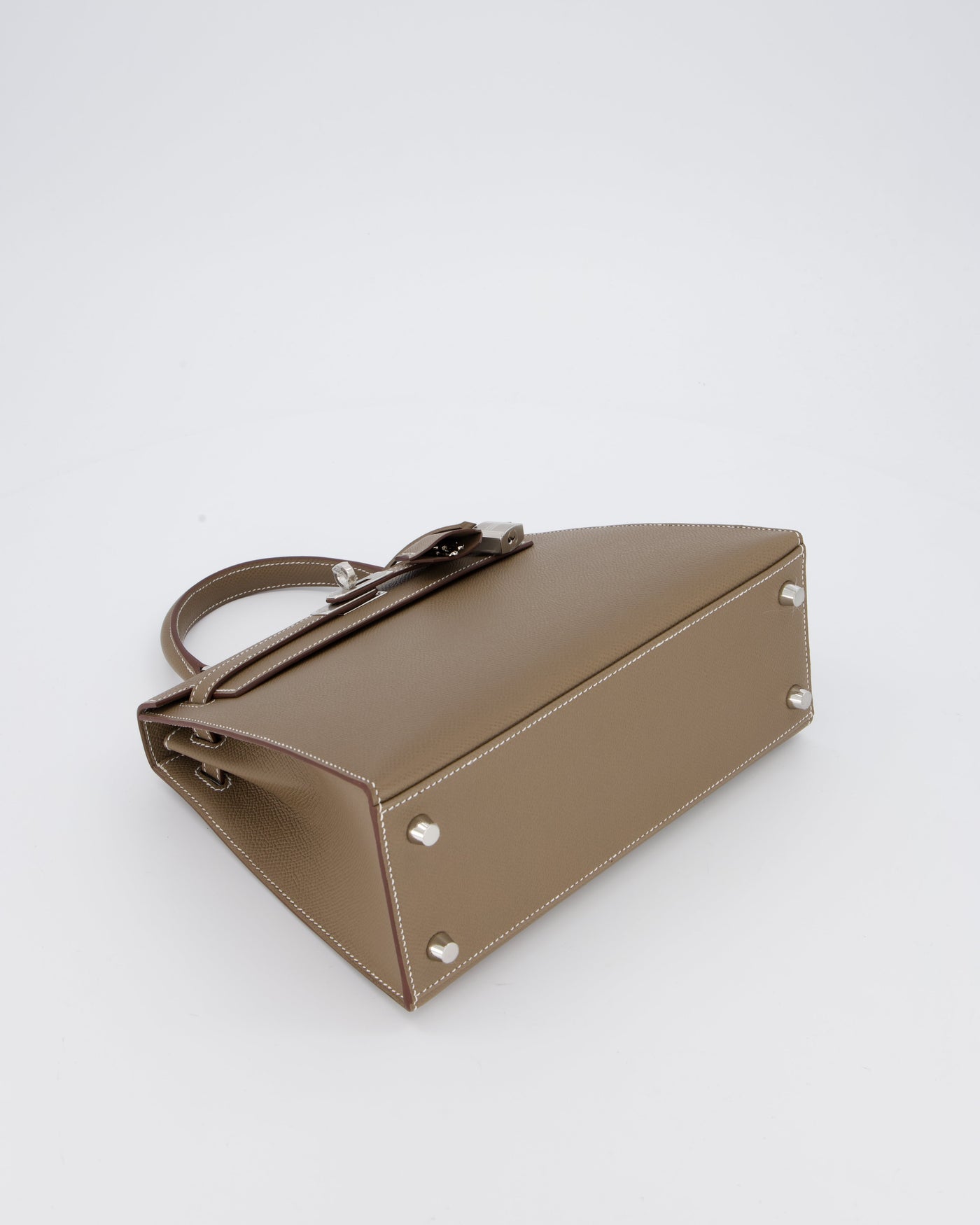 Hermes Kelly 25 Sellier Bag in Etoupe Epsom Leather with Palladium Hardware - Product Image 20