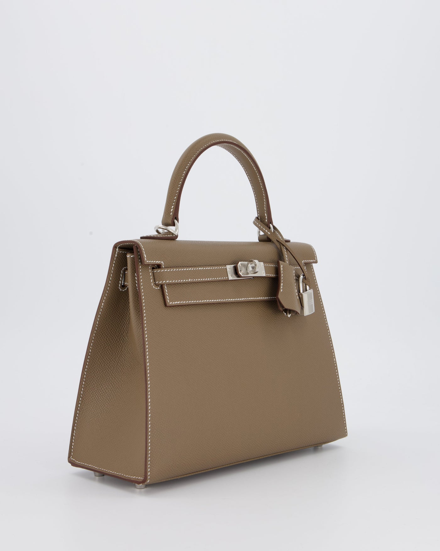Hermes Kelly 25 Sellier Bag in Etoupe Epsom Leather with Palladium Hardware - Product Image 4