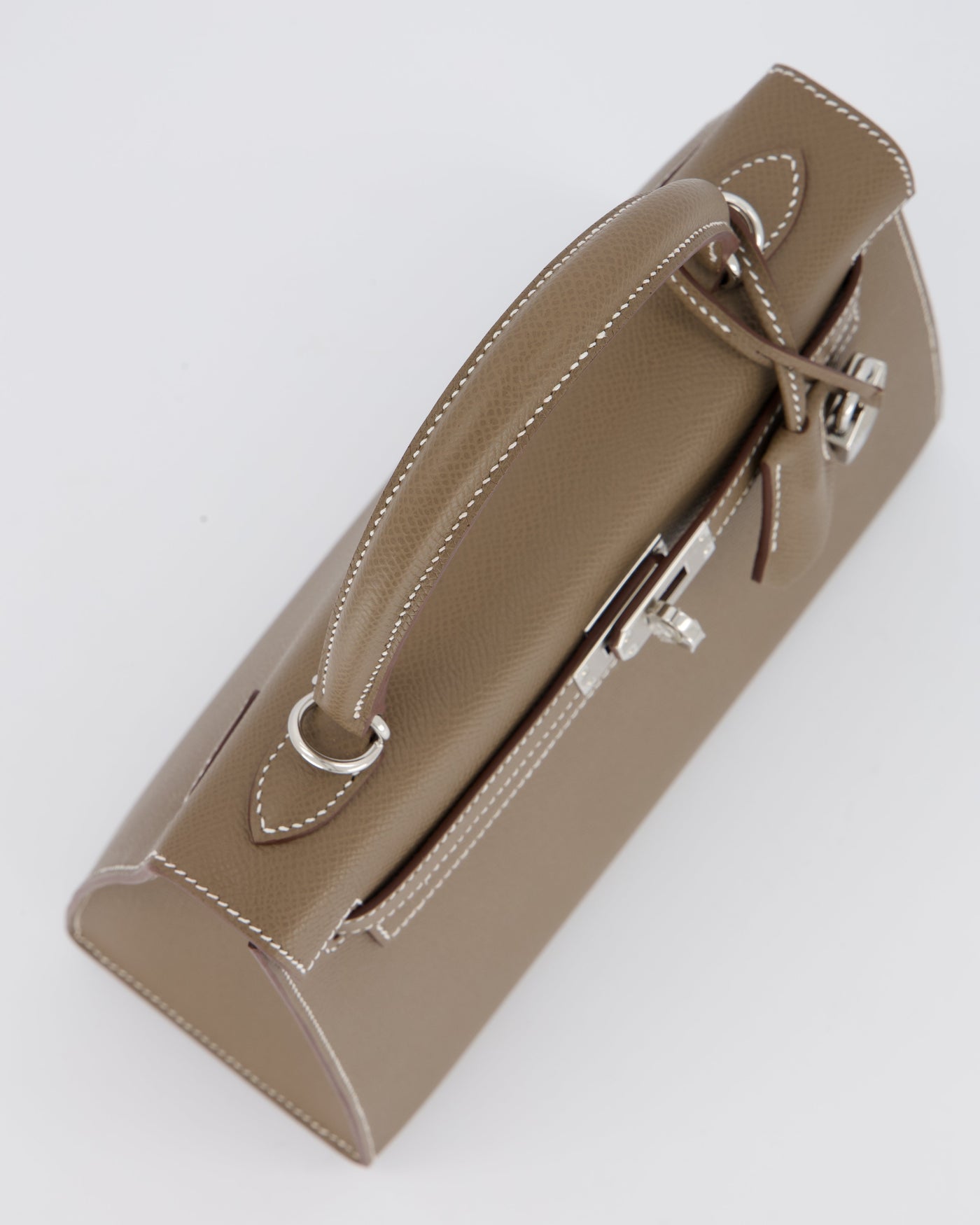 Hermes Kelly 25 Sellier Bag in Etoupe Epsom Leather with Palladium Hardware - Product Image 16