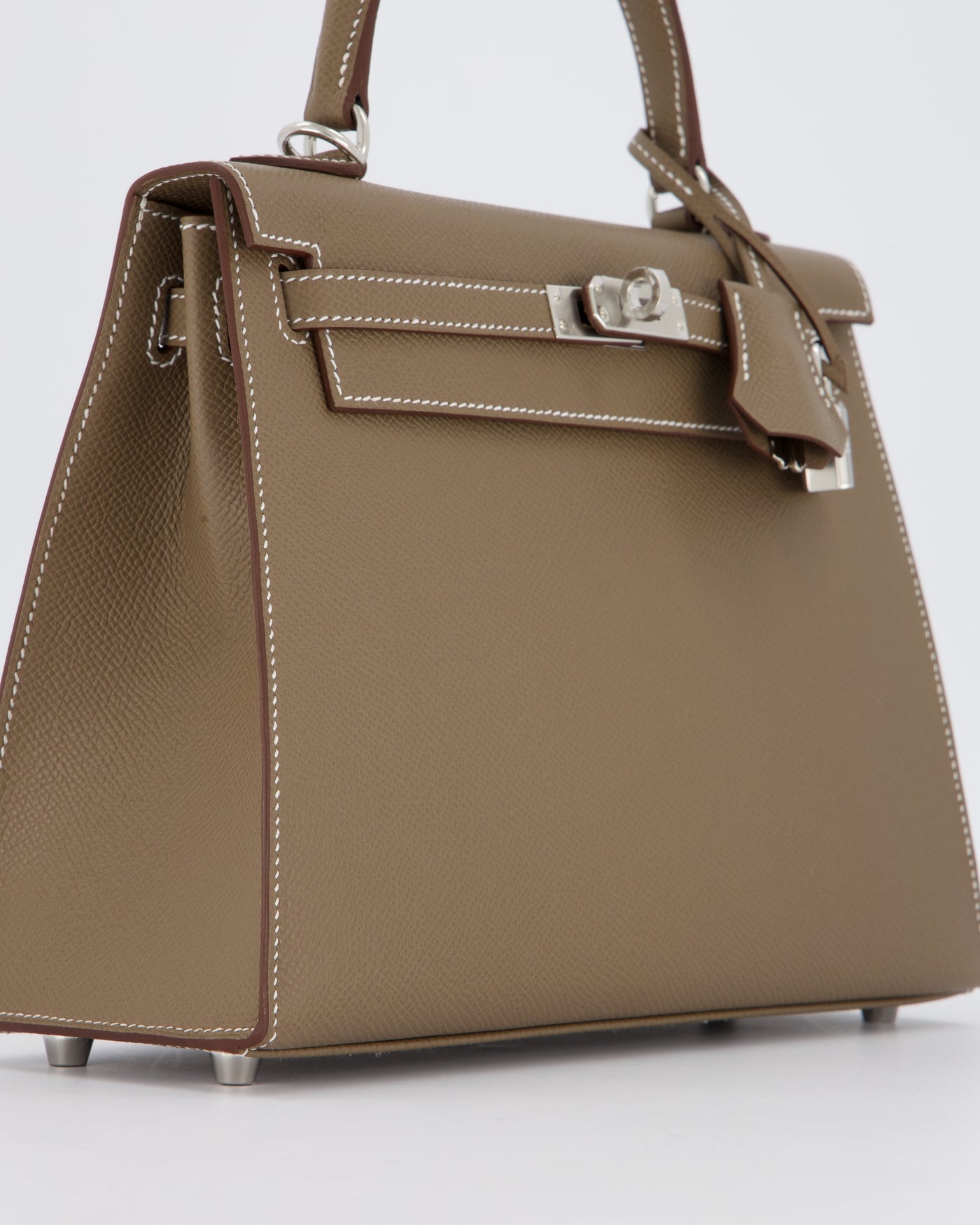 Hermes Kelly 25 Sellier Bag in Etoupe Epsom Leather with Palladium Hardware - Product Image 11
