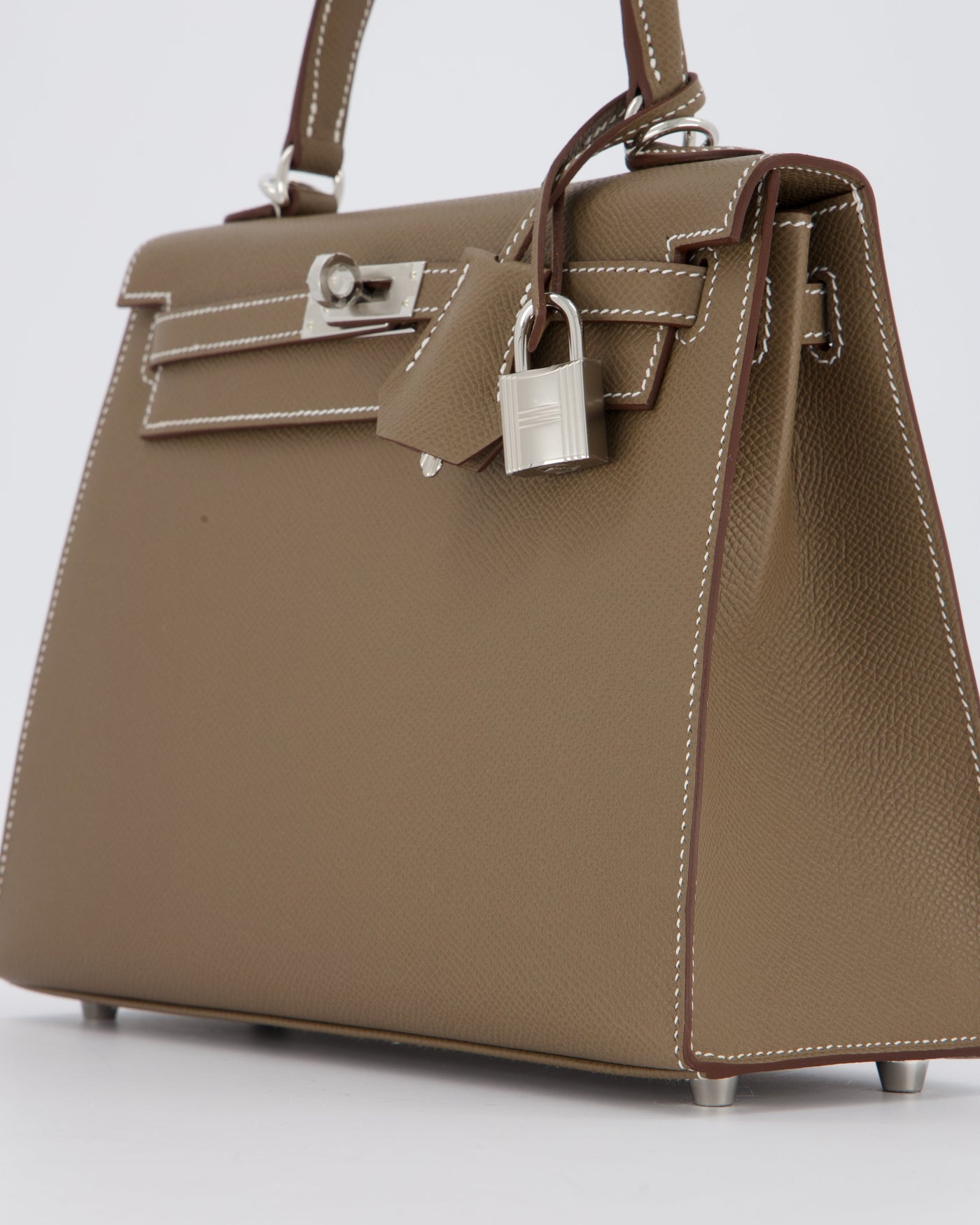 Hermes Kelly 25 Sellier Bag in Etoupe Epsom Leather with Palladium Hardware - Product Image 12