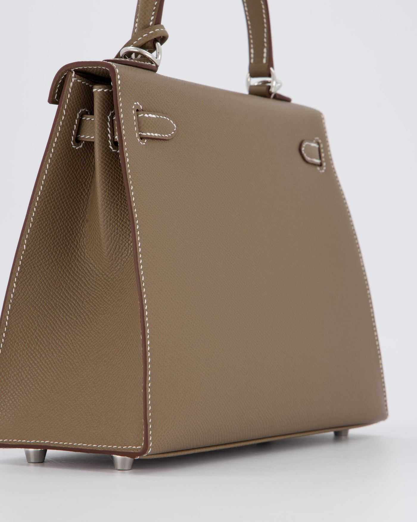Hermes Kelly 25 Sellier Bag in Etoupe Epsom Leather with Palladium Hardware - Product Image 14