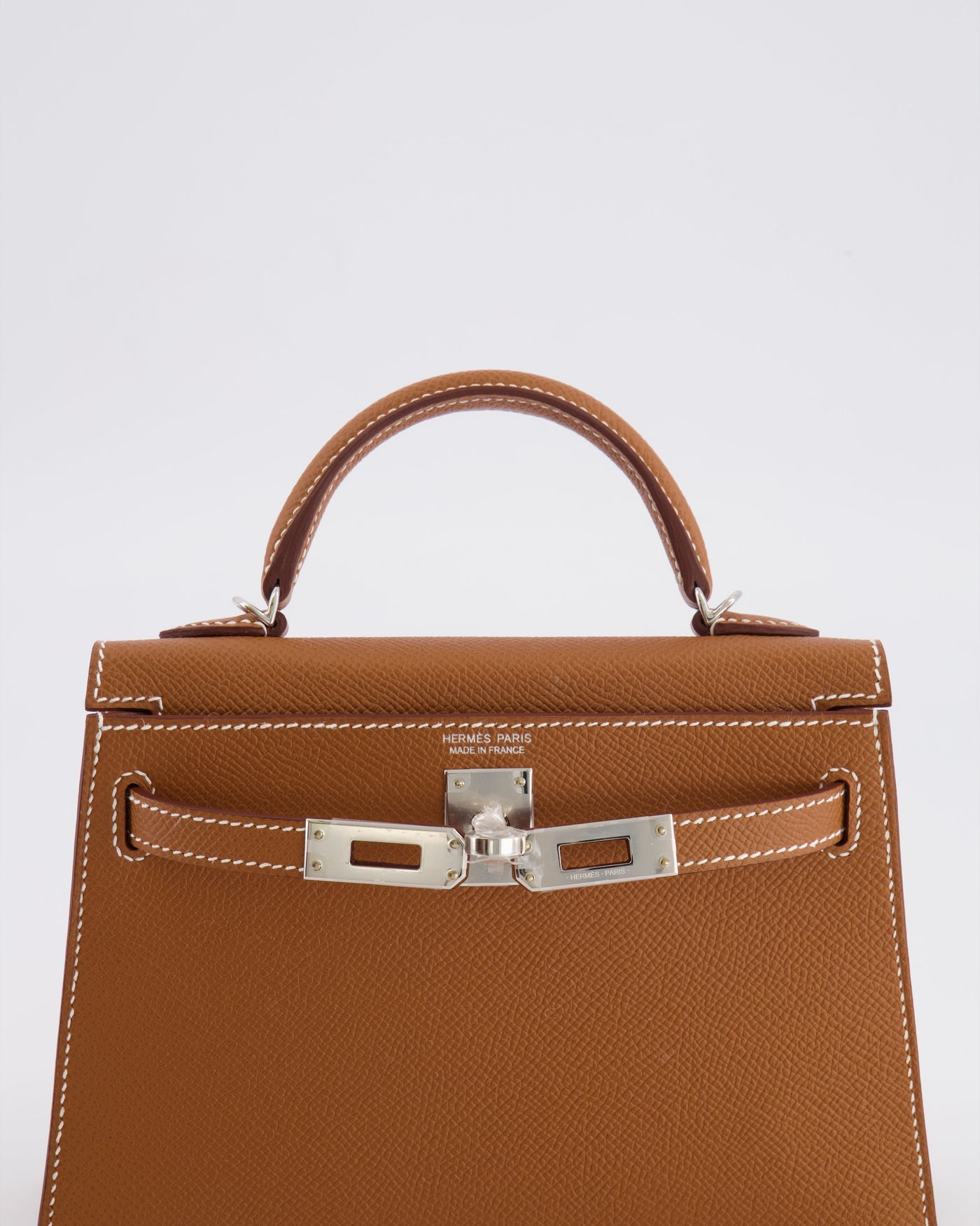 Hermes Mini Kelly II 20 Bag in Gold Epsom Leather with Palladium Hardware - Product Image 12