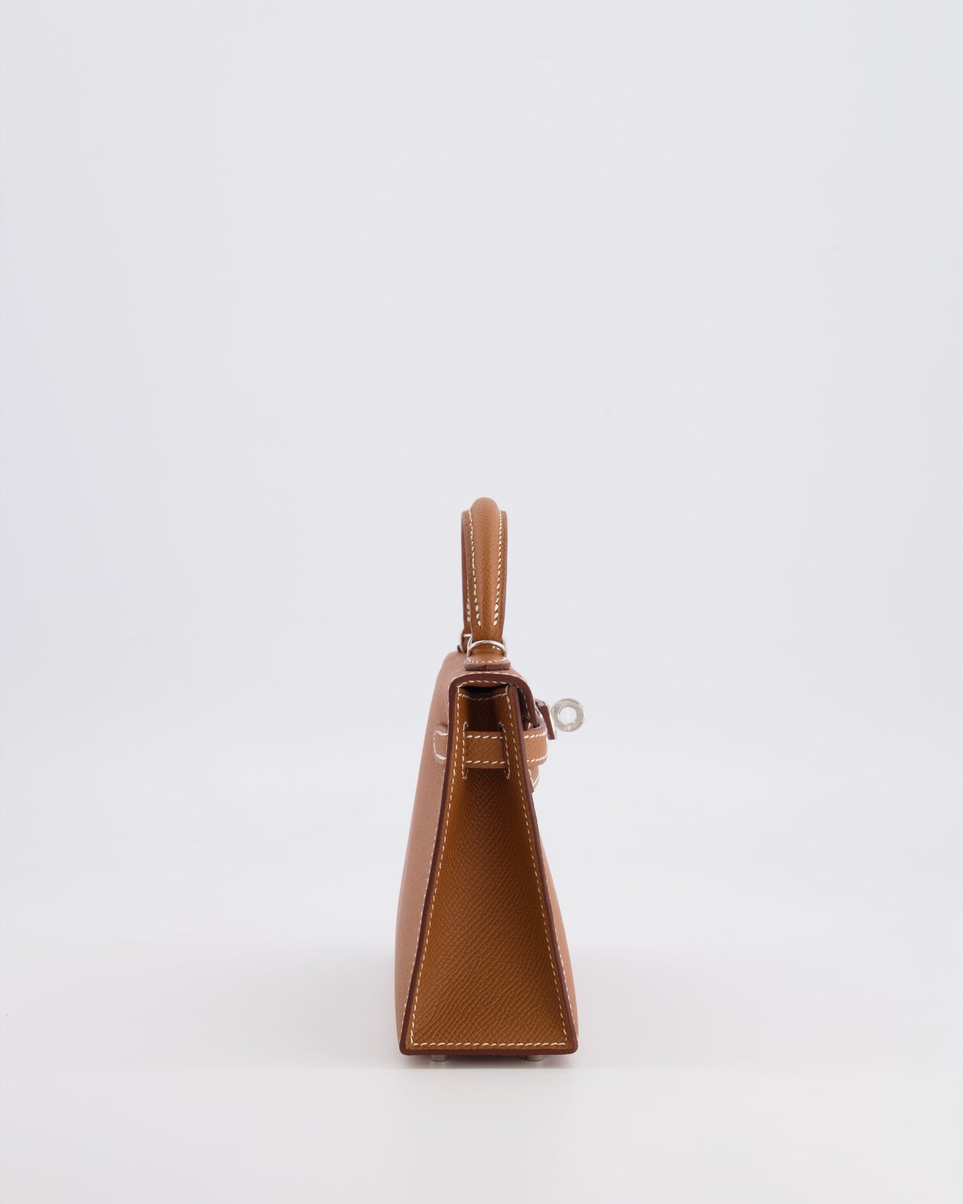 Hermes Mini Kelly II 20 Bag in Gold Epsom Leather with Palladium Hardware - Product Image 6