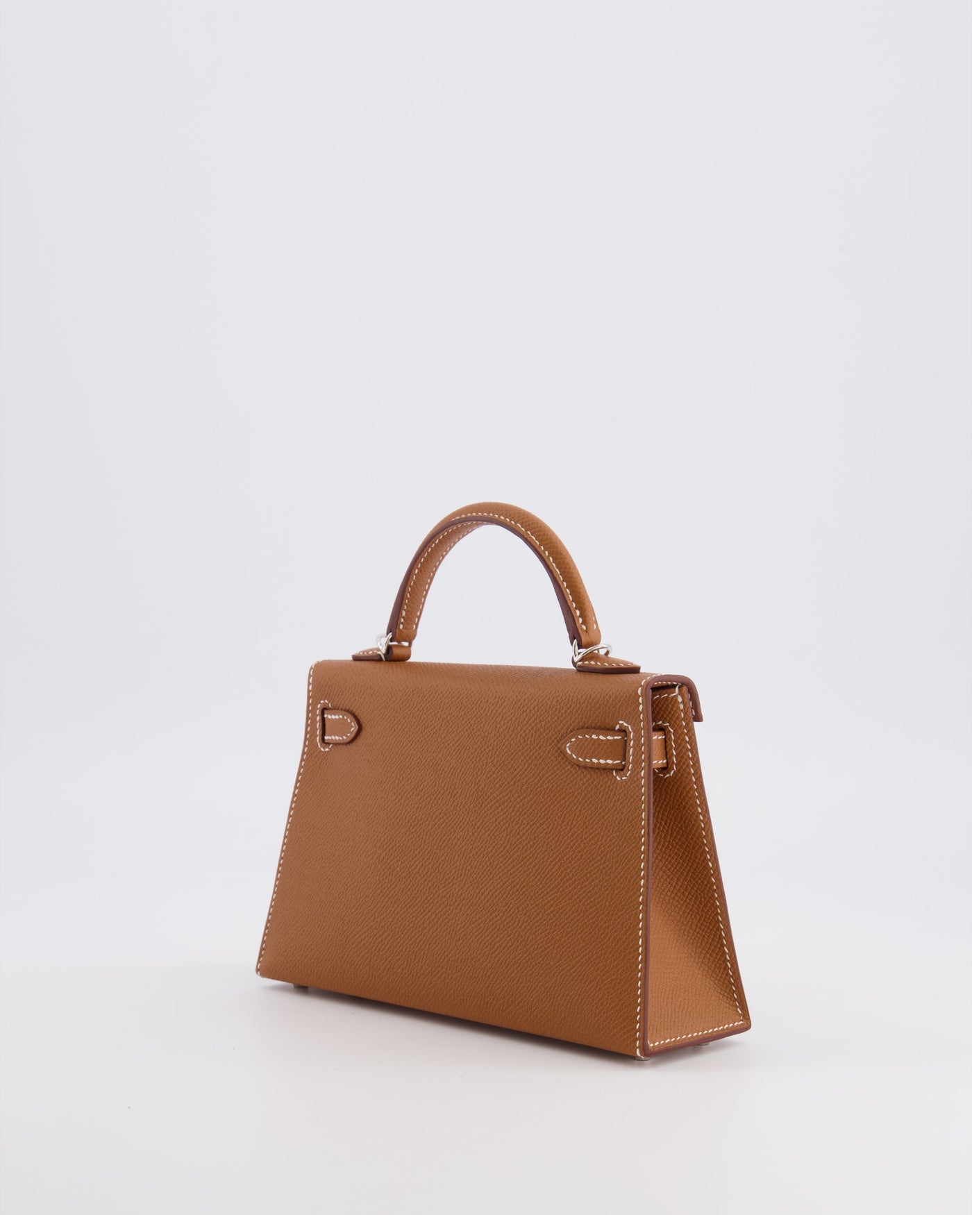 Hermes Mini Kelly II 20 Bag in Gold Epsom Leather with Palladium Hardware - Product Image 8