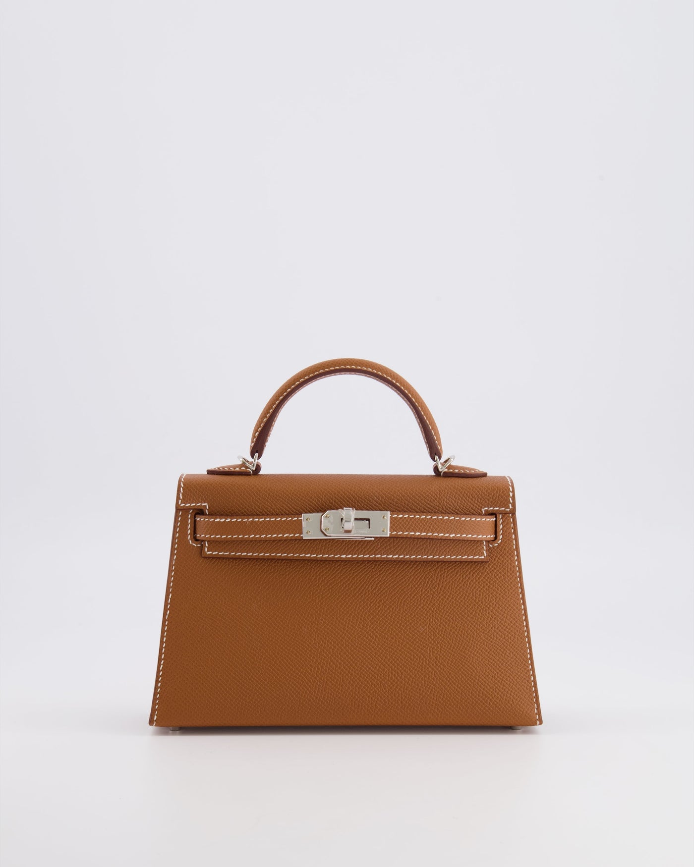 Hermes Mini Kelly II 20 Bag in Gold Epsom Leather with Palladium Hardware - Product Image 3