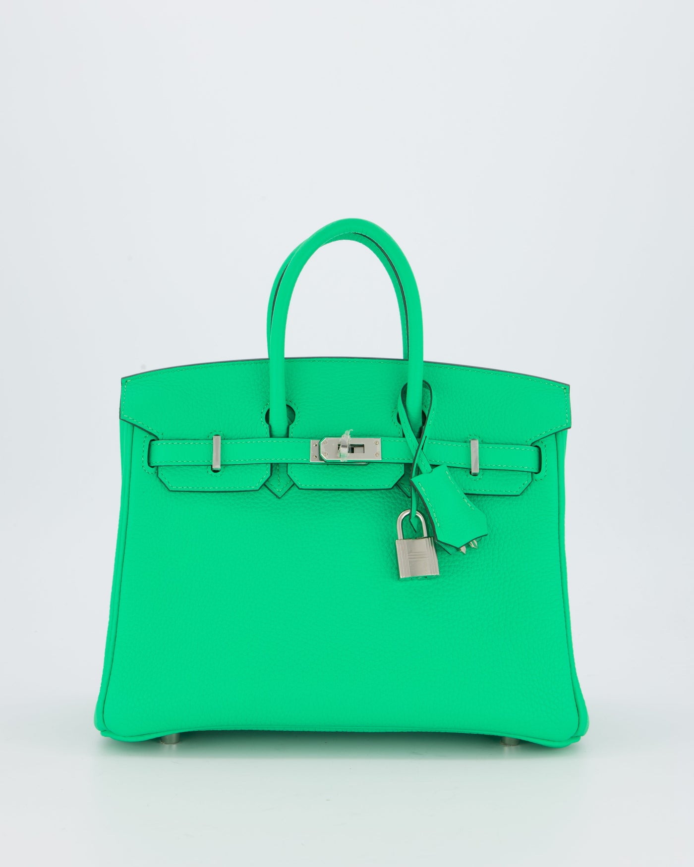 Hermes Birkin 25 Retourne Bag in Vert Comics Togo Leather with Palladium Hardware | Studio Nafay