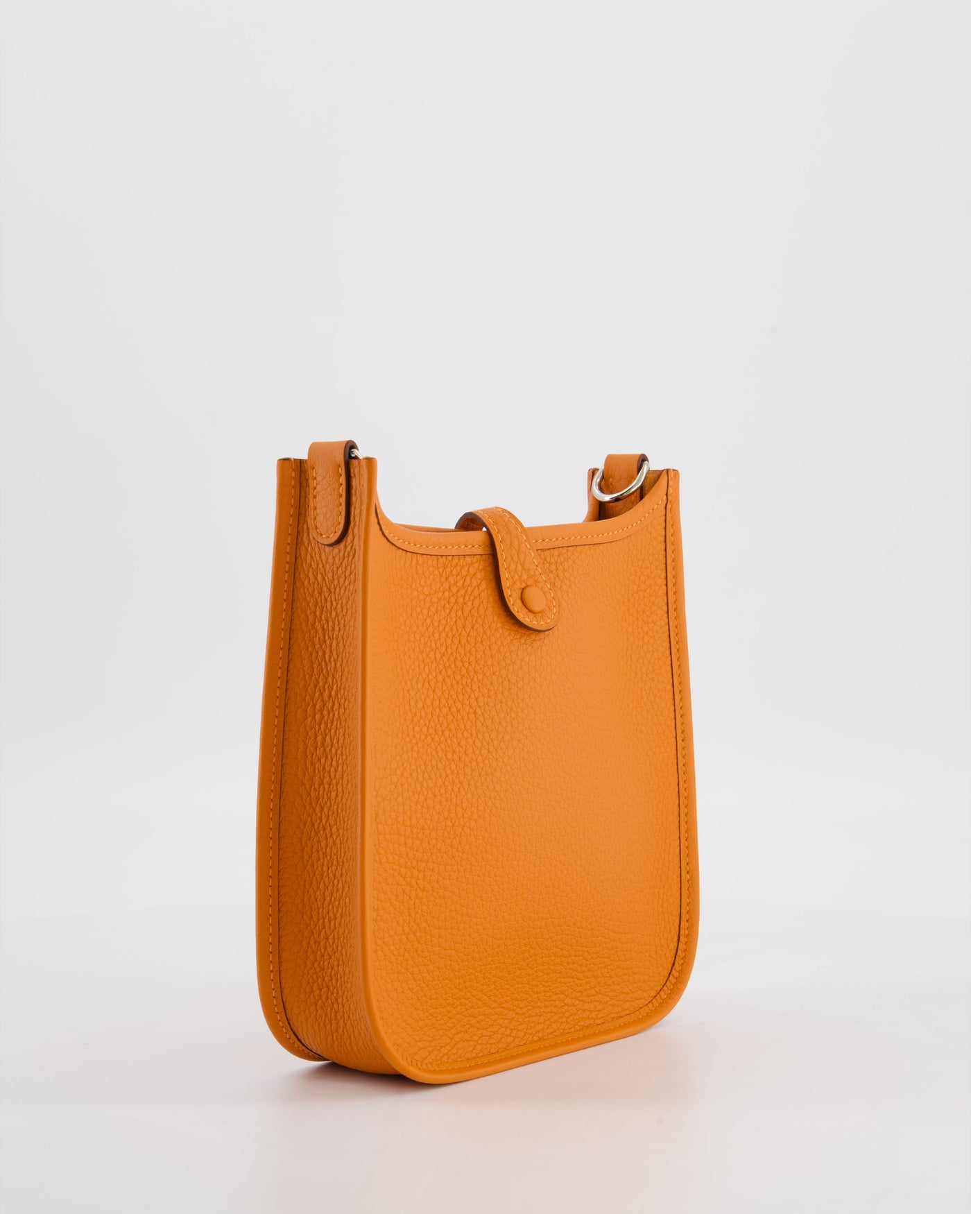 Hermes Mini Evelyne Bag in Orange Clemence Leather with Palladium Hardware - Product Image 7