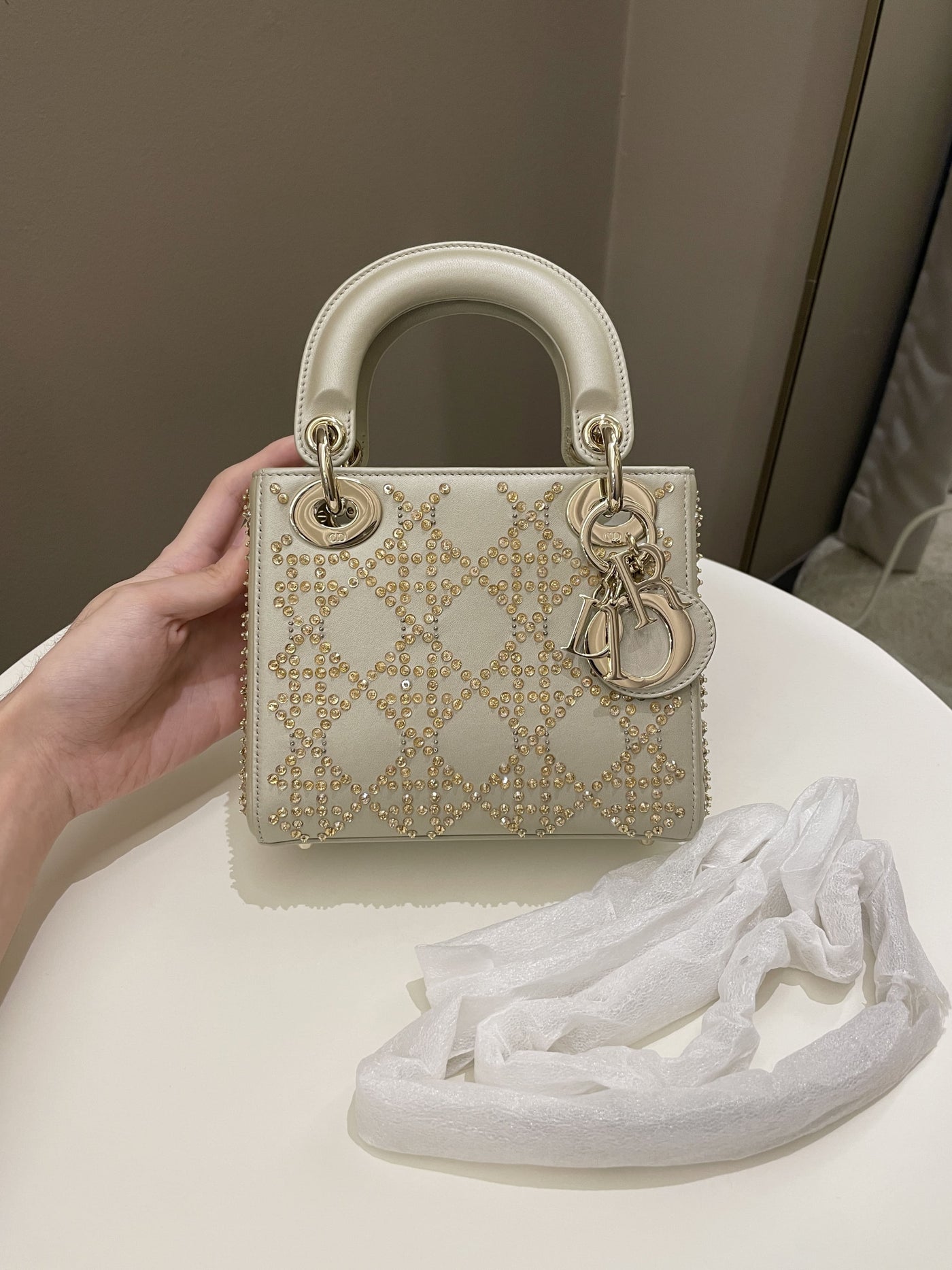 Dior Embellished Lady Dior Gold Lambskin - Product Image 2