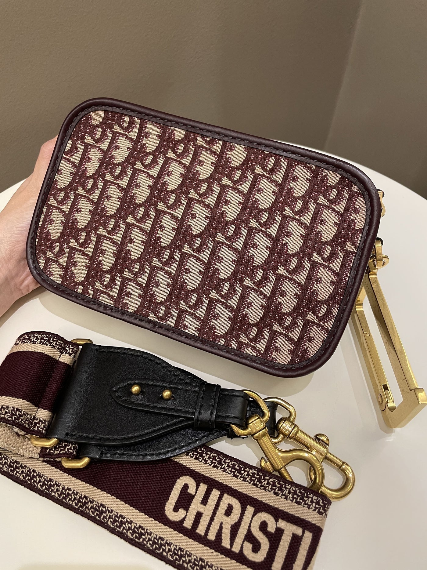 Dior Diorquake Clutch Bag w Strap Red Oblique - Product Image 3