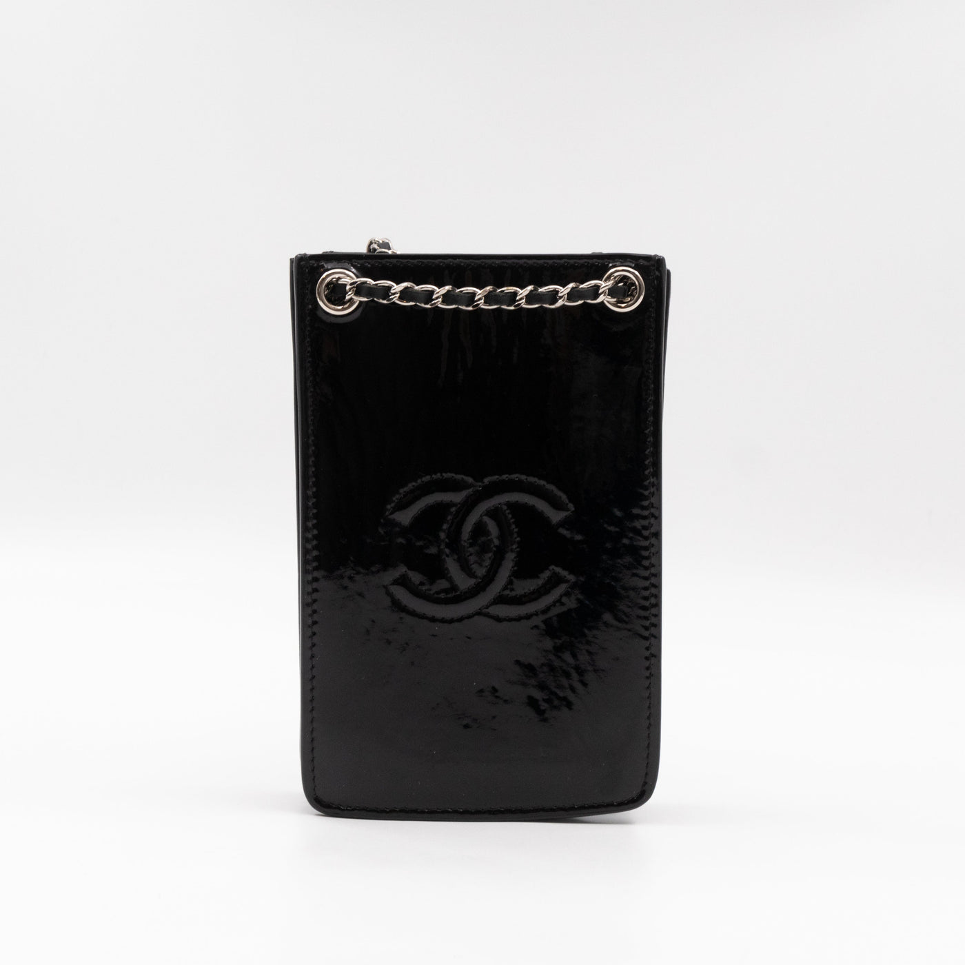 CC Phone Holder Crossbody Bag Black Patent Leather - Product Image 2