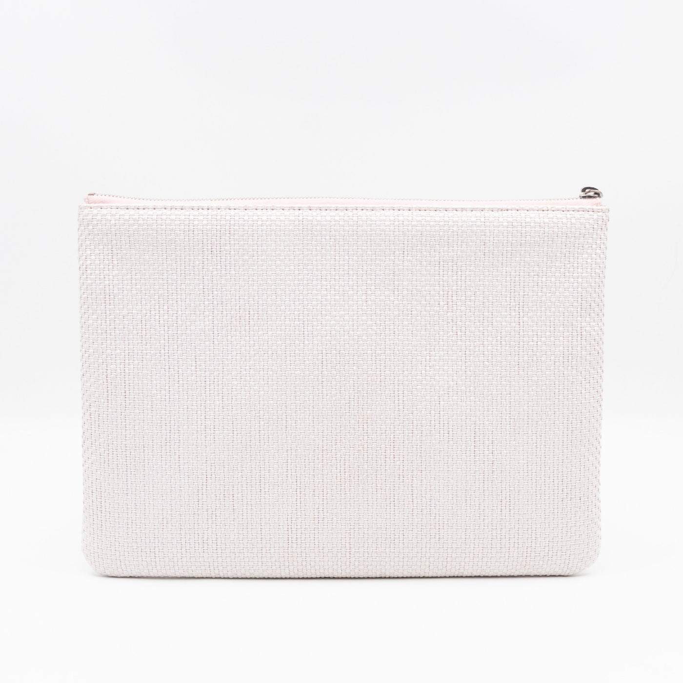 Large Deauville Pouch Light Pink Raffia - Product Image 3