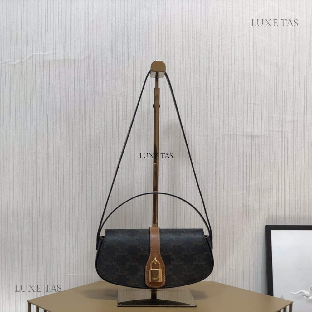 Tan Clutch On Strap Tabou In Triomphe Canvas And Calfskin Leather Mini Bag for Women - Product Image 2