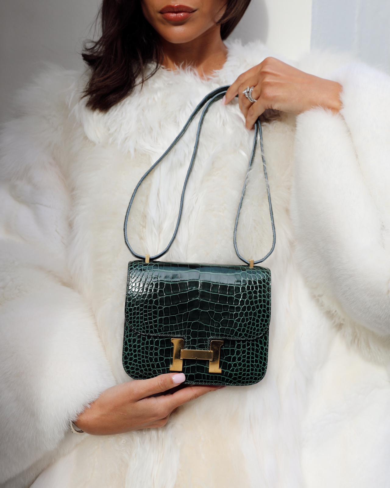 Hermes Constance III 18 Bag in Shiny Alligator Vert Fonce with Gold Hardware - Product Image 2