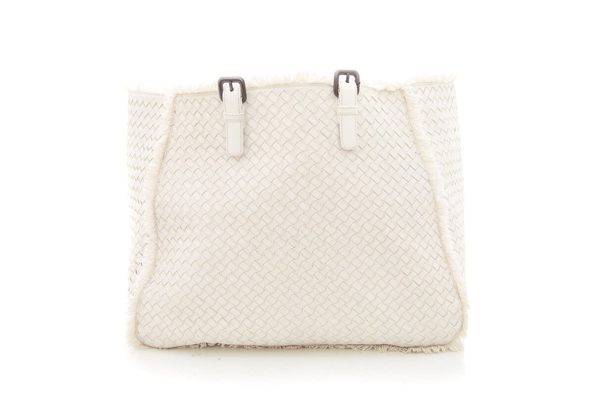 Bottega Veneta Large Fringe Off White Woven Tote - Product Image 4