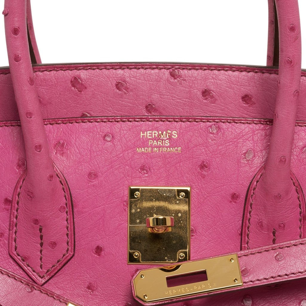 Hermes Birkin 35 Bag Fuchsia Ostrich Gold Hardware - Product Image 4