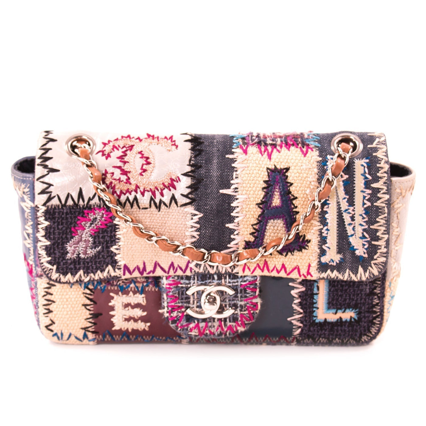 Chanel Classic Denim Patchwork Medium Flap Bag | Studio Nafay