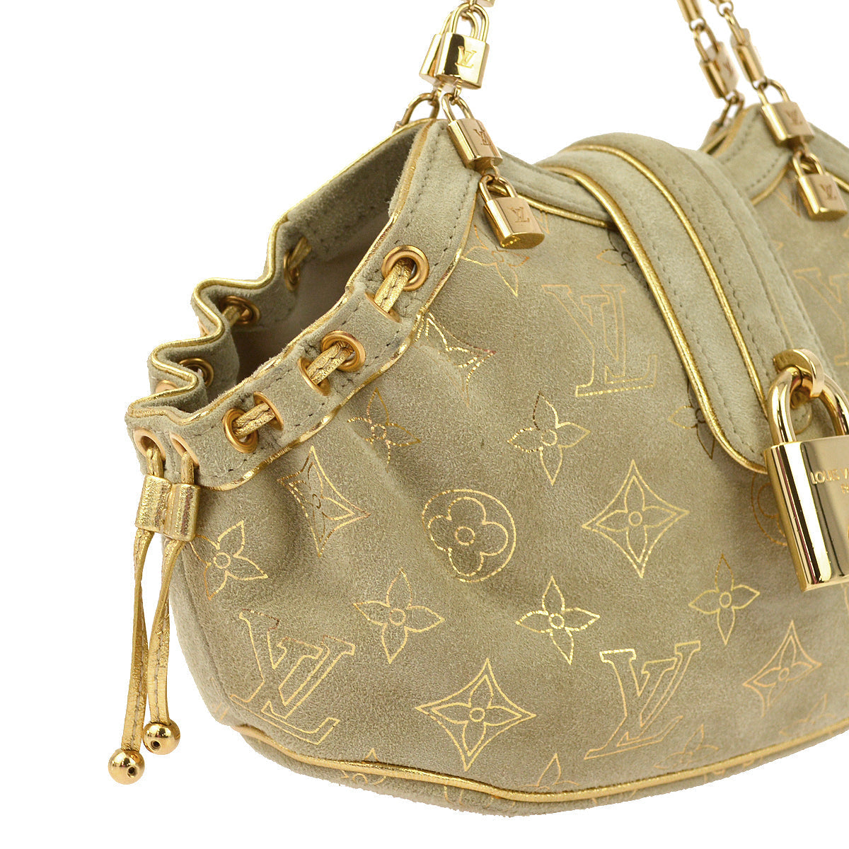 Louis Vuitton Beige Suede Extraordinaire Theda PM Handbag