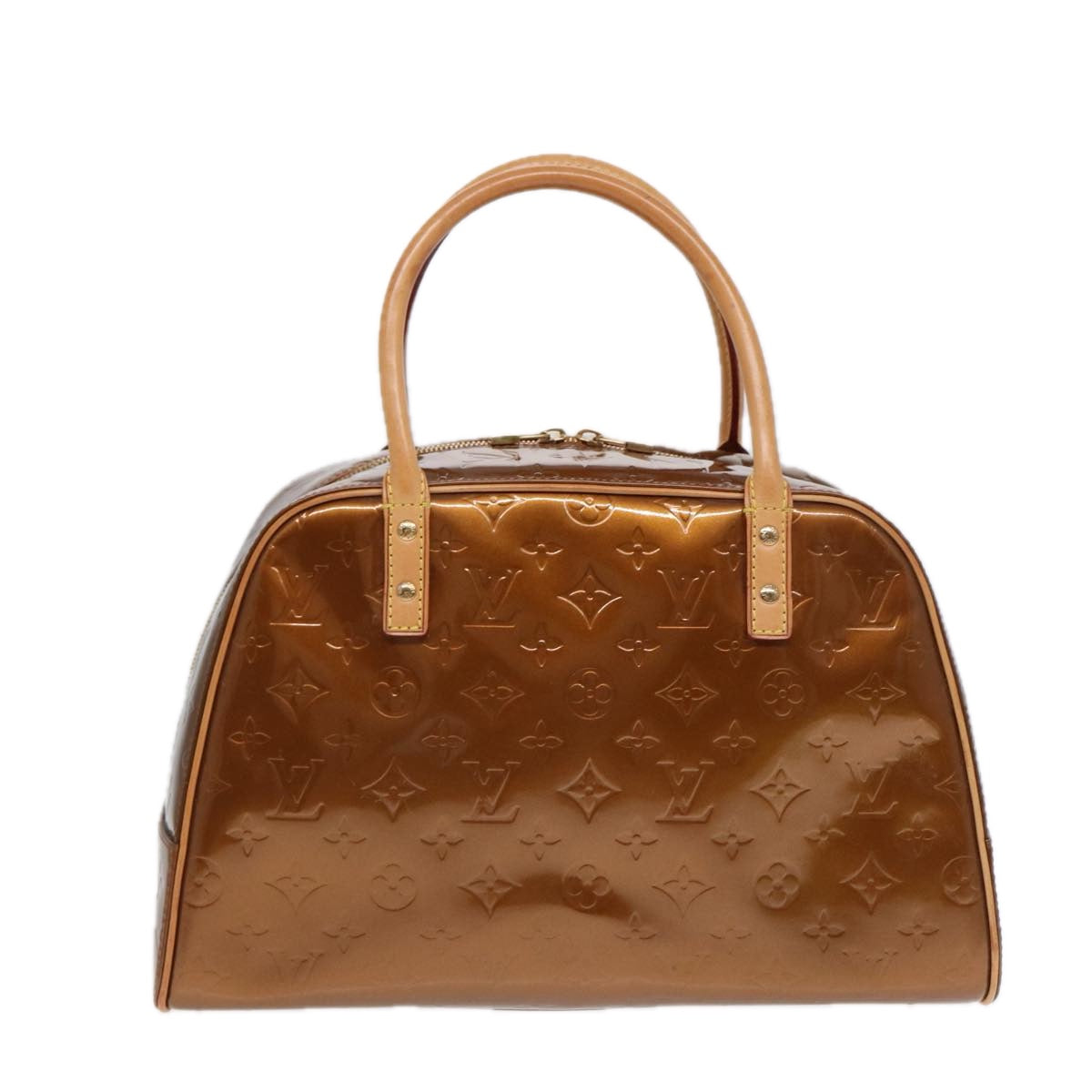 LOUIS VUITTON Vernis Tompkins Square Hand Bag Bronze LV Auth ep5513