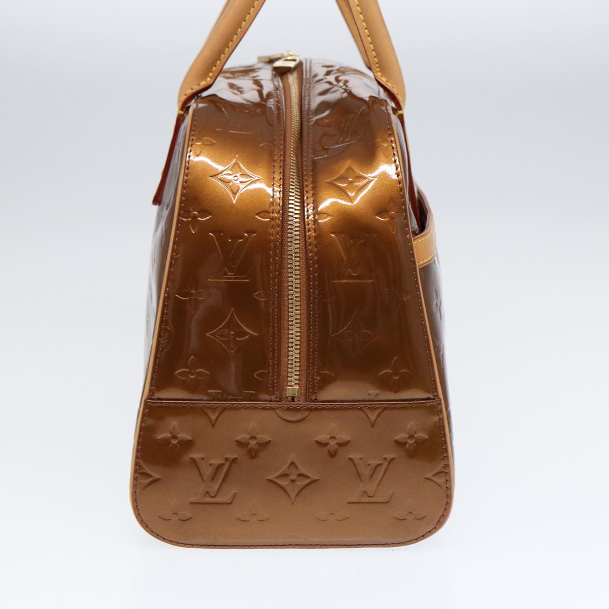LOUIS VUITTON Vernis Tompkins Square Hand Bag Bronze LV Auth ep5513