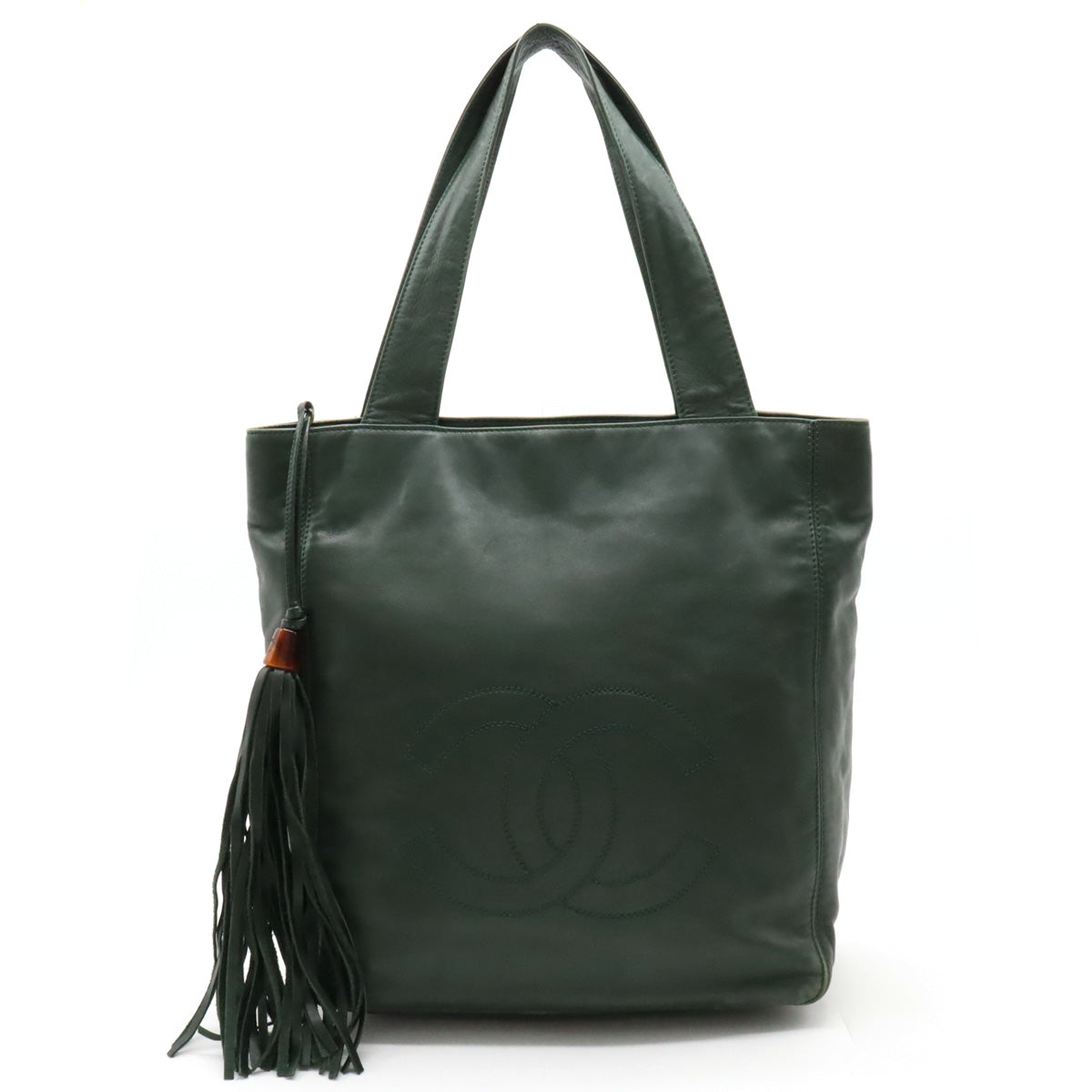 Chanel Chanel COCOMARK TASELL FRINGE Tote Bag Semi-sder leather dark green | Studio Nafay