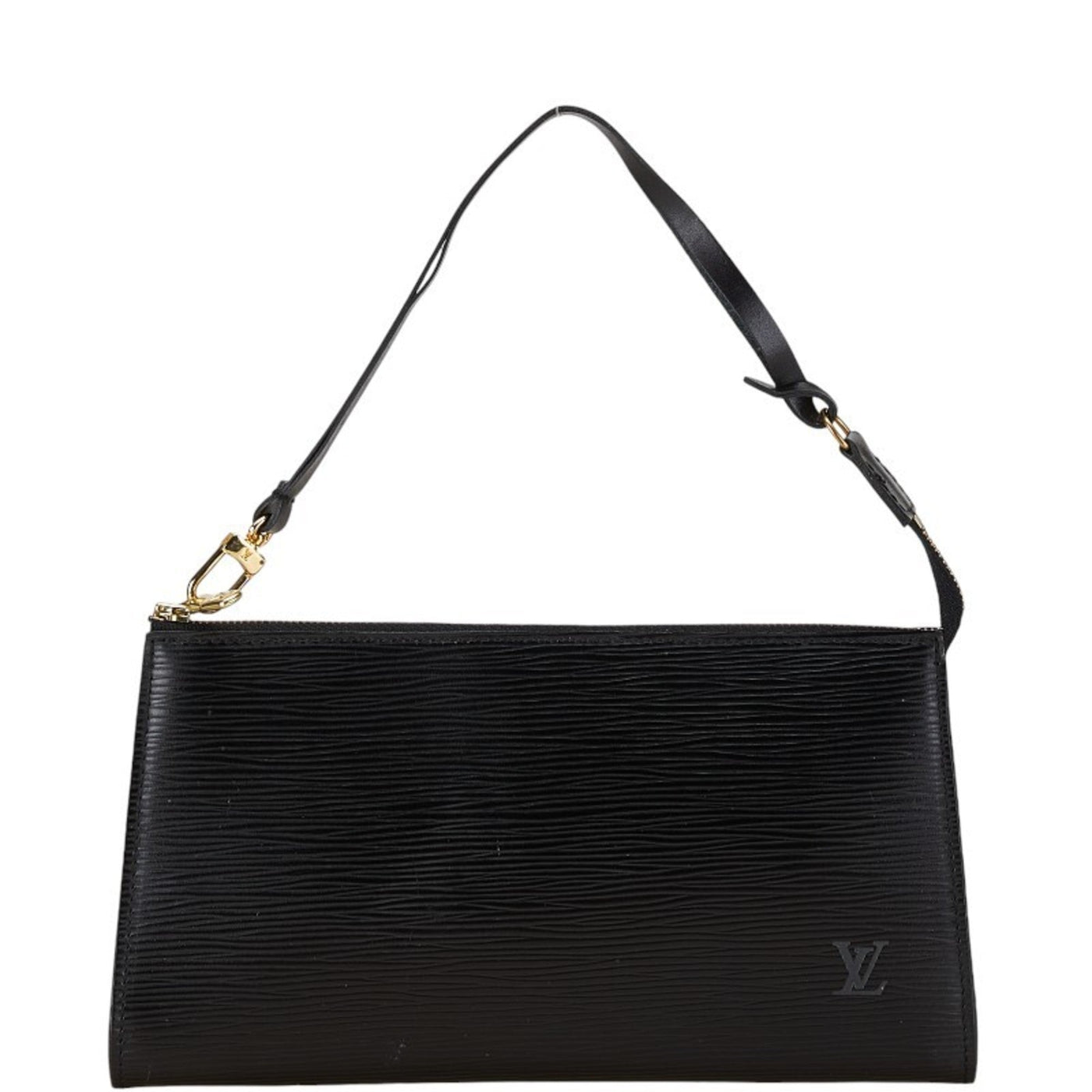 Louis Vuitton Noir Cuir Ombre Leather Handbag Pochette Pouch