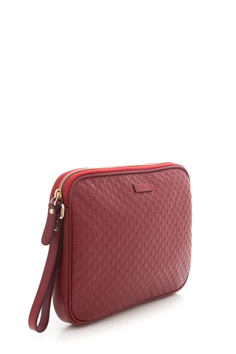 Gucci Microguccissima Red Leather Clutch Bag | Studio Nafay