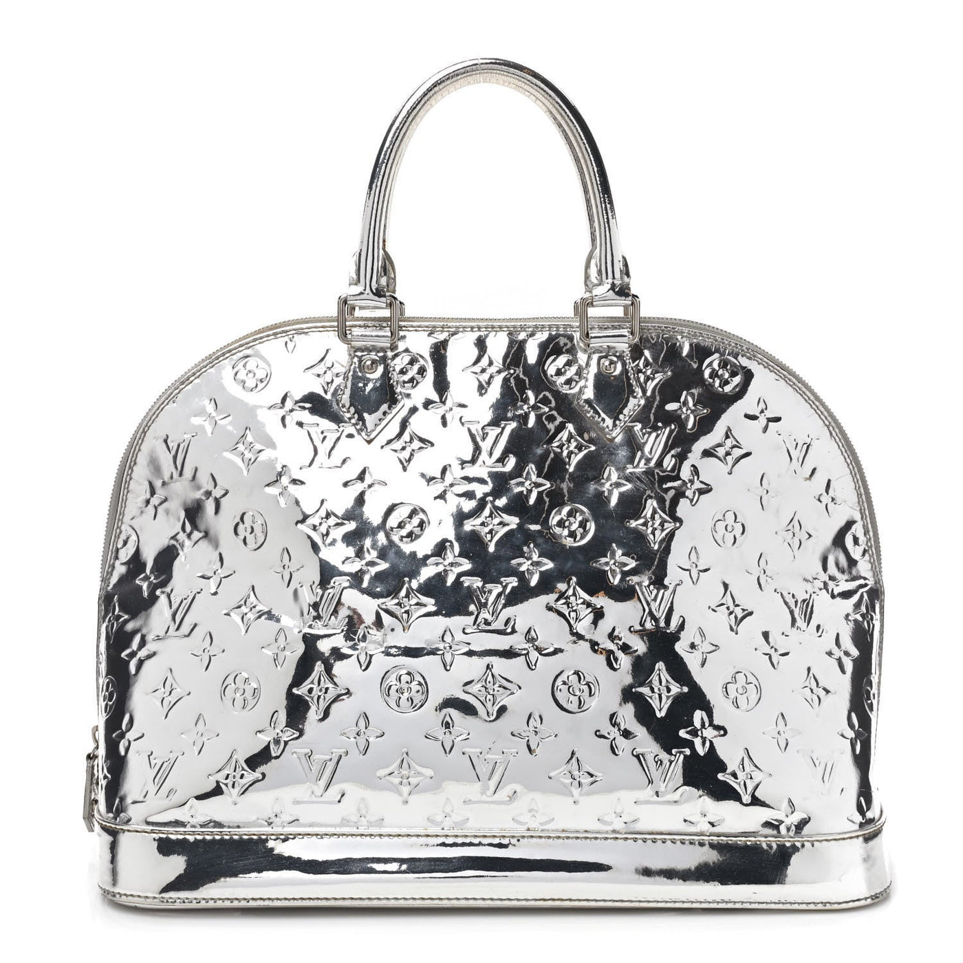 Louis Vuitton Alma MM Handbag Monogram Miroir Silver in Silver