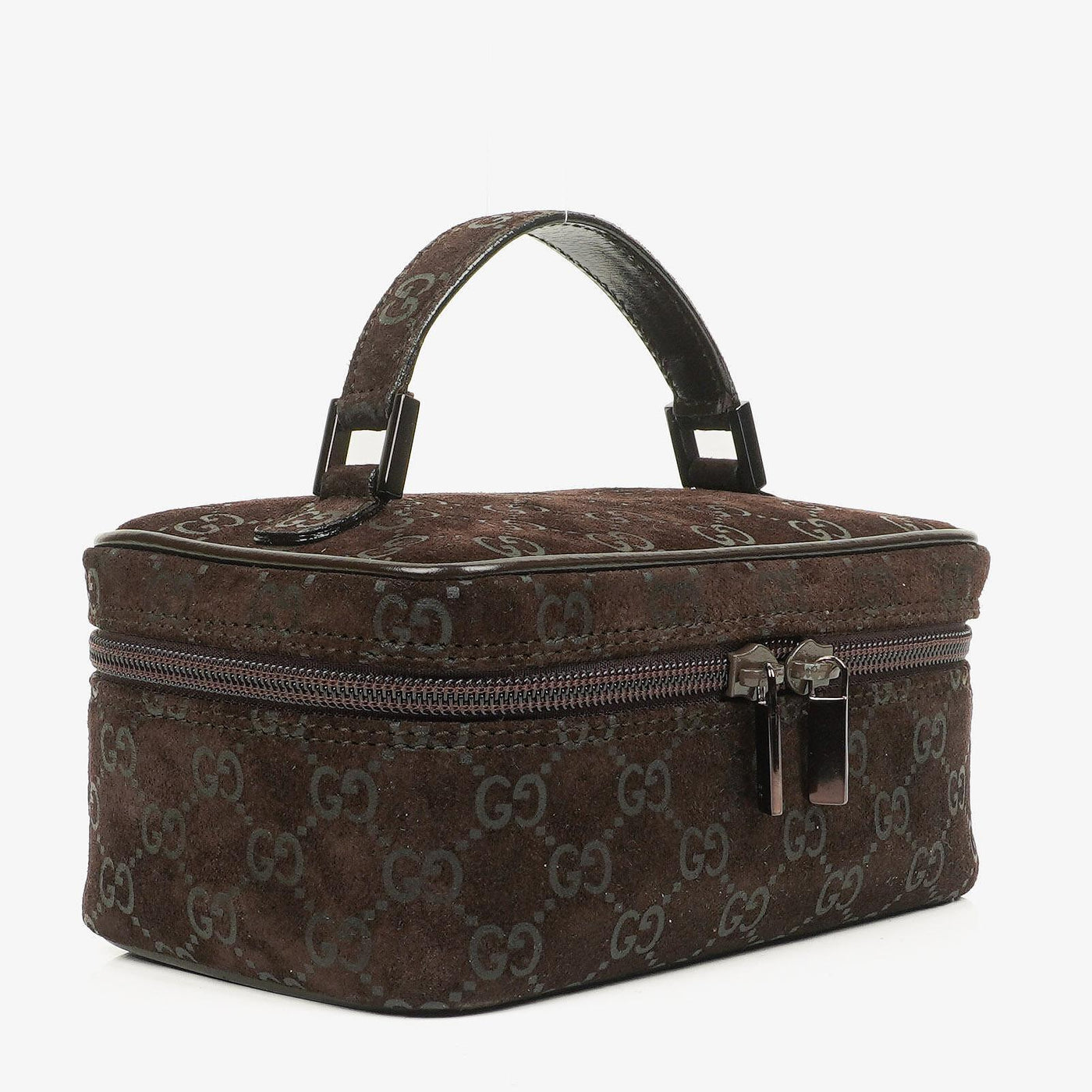Gucci Brown Suede GG Vanity Bag - Product Image 4