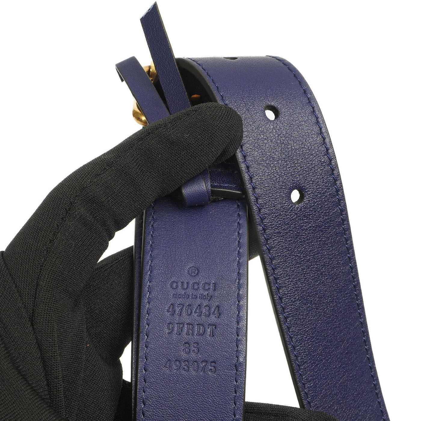 Gucci GG Marmont Matelasse Cobalt Blue Velvet Belt Bag 85 34 - Product Image 13