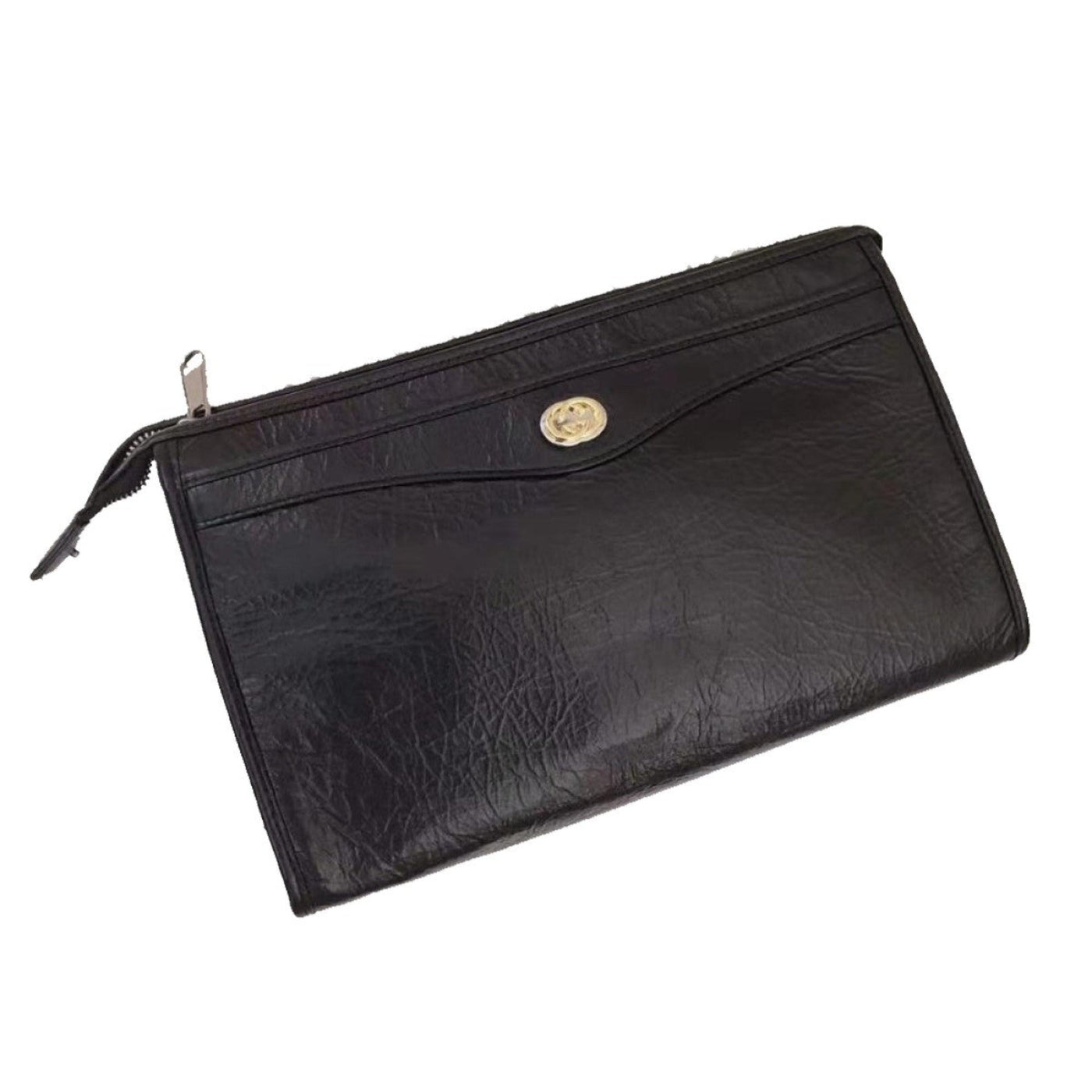Gucci Morpheus Black Fluffy Calf Leather Cosmetic Pouch Bag - Product Image 5